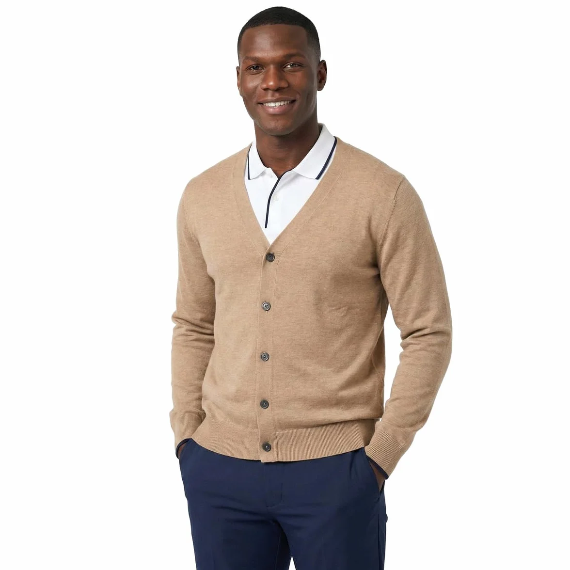 Calvin Klein Cardigan à col en V classique doux pour homme