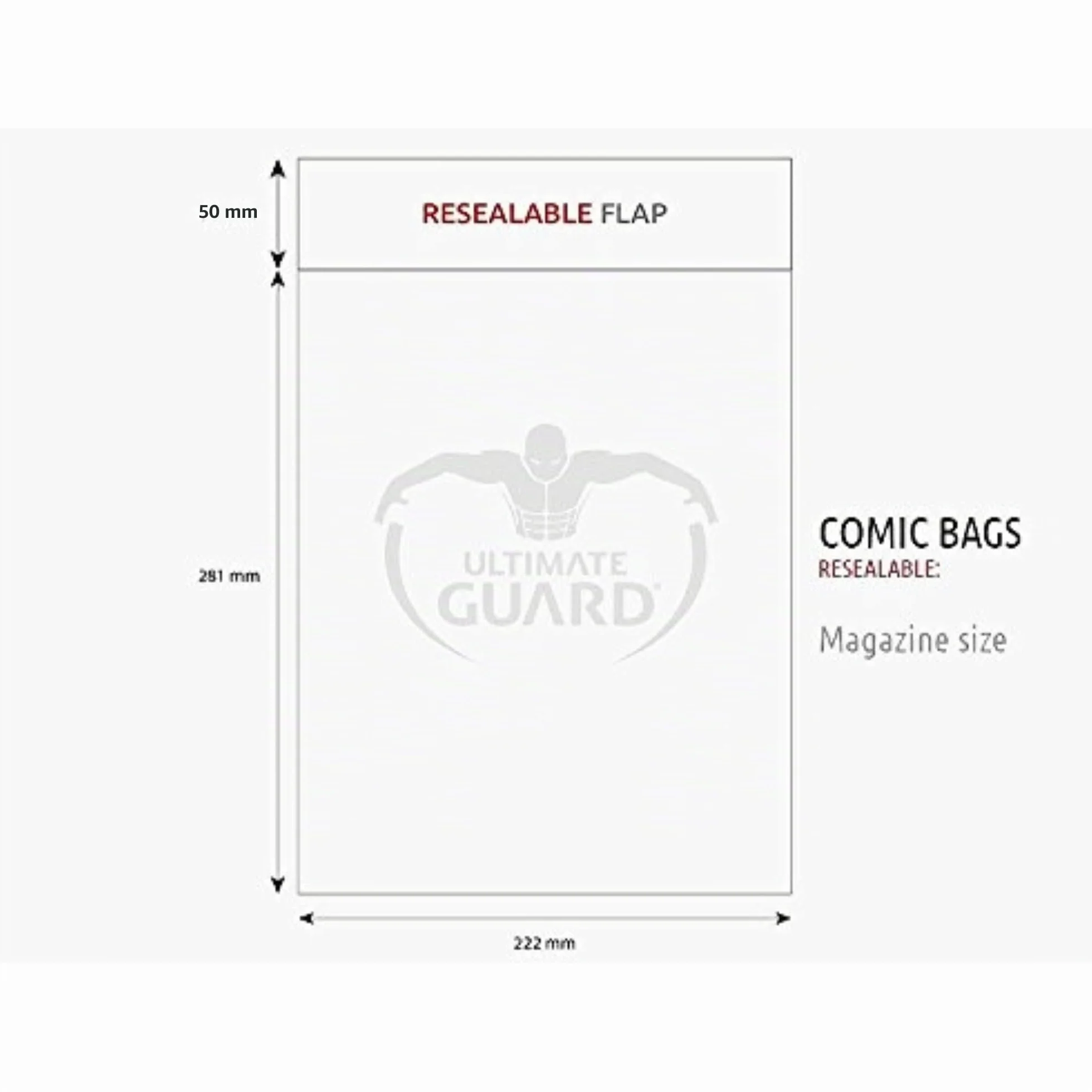 Sacs de Comic refermables Taille Magazine Lot de 100