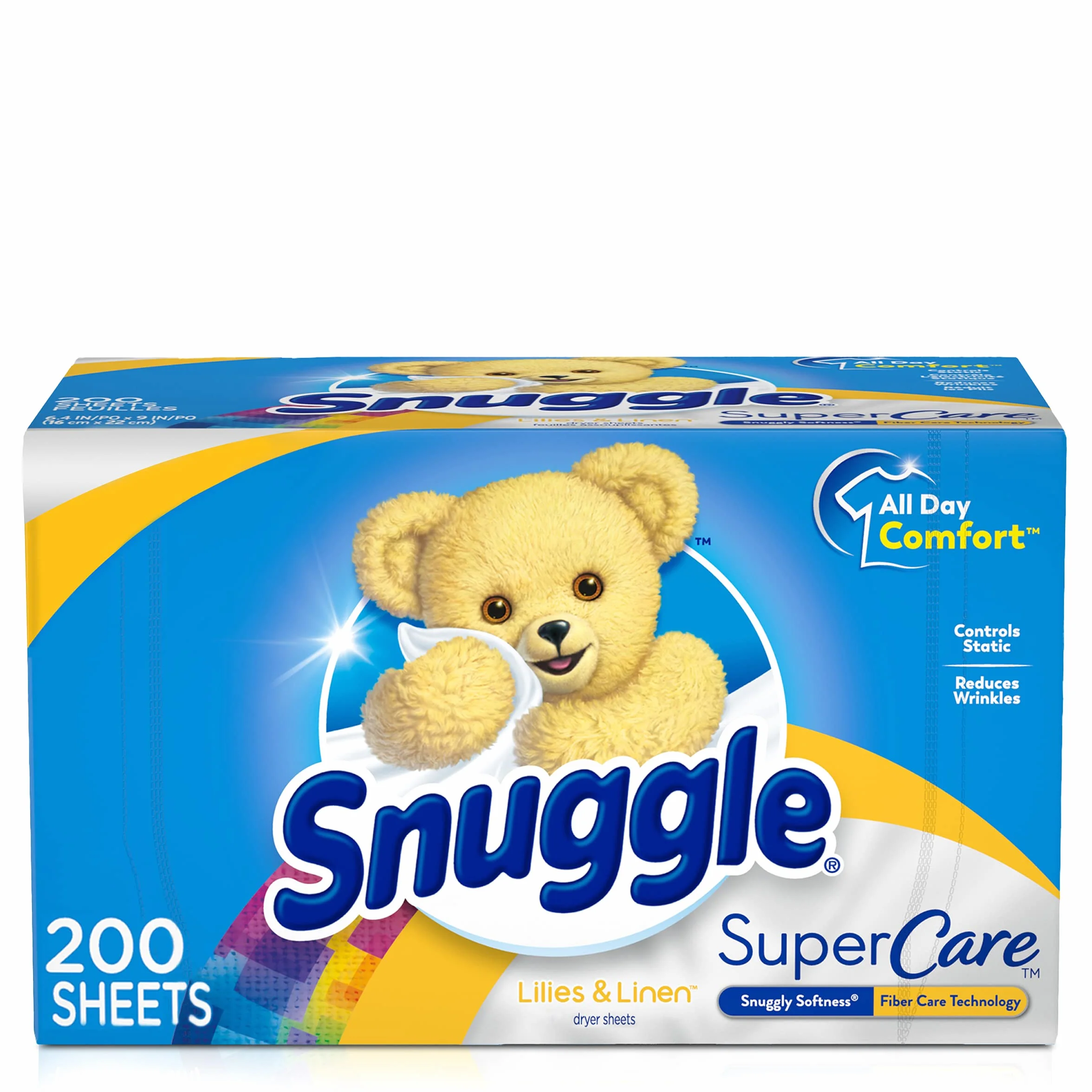Snuggle SuperCare Lot de 200 feuilles assouplissantes pour sèche-linge Motif lys et lin