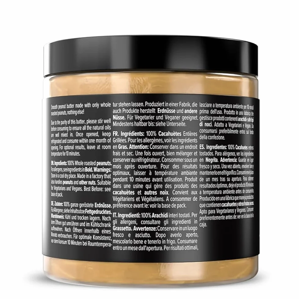 THE PROTEIN WORKS Beurre de Cacahuètes 100% Naturel sans Sucre Ajouté Lisse 250 g FODPEASM250G