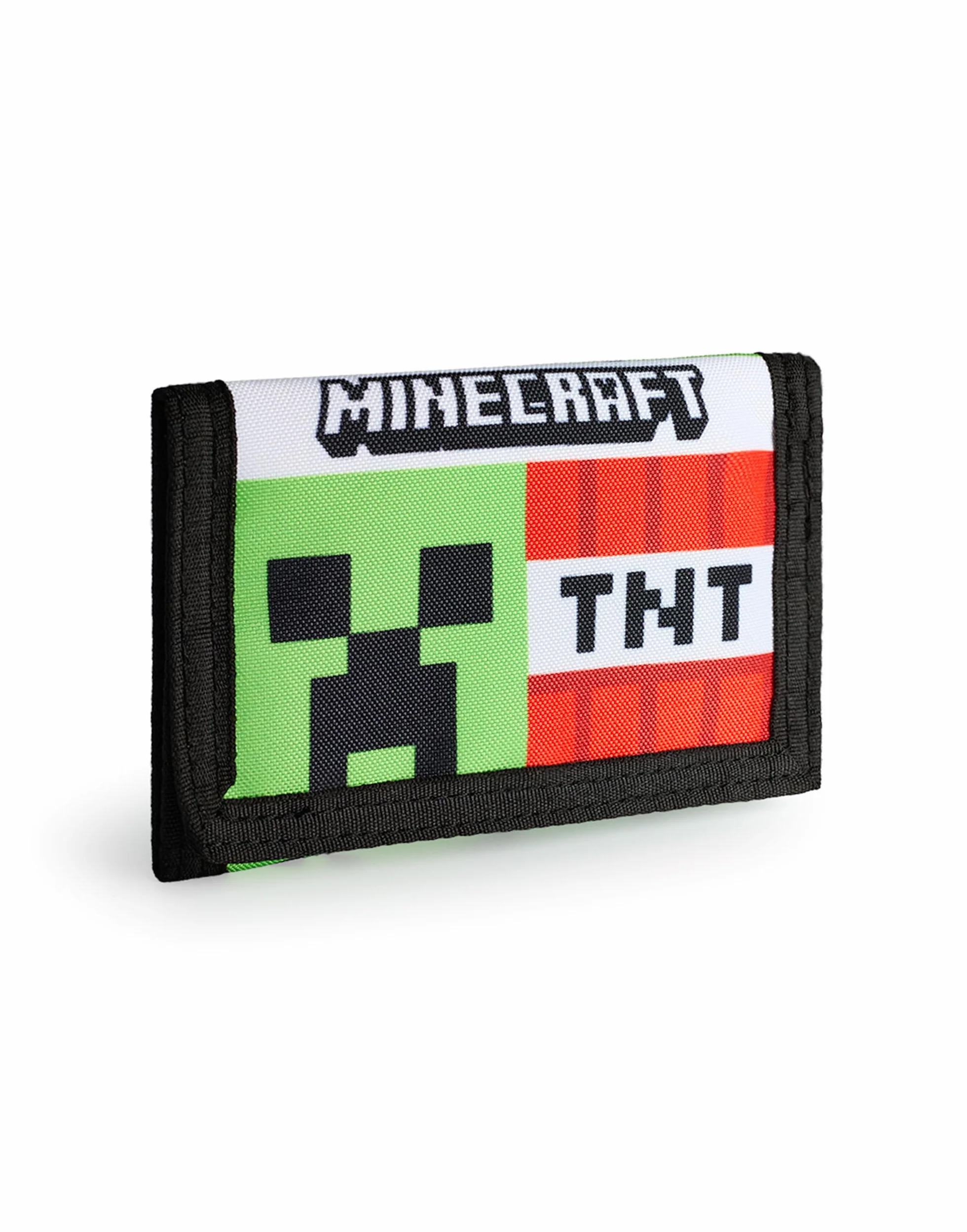 Portefeuille Minecraft pour Garçons Triptyque Vert Creeper TNT Block avec Sangle