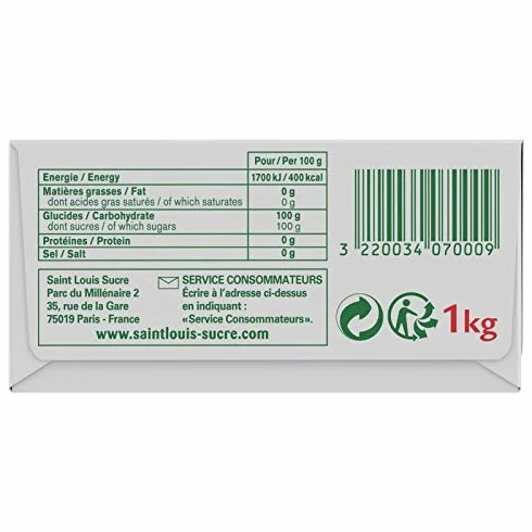 SAINT LOUIS - Sucre Morceaux N°4 1Kg - Lot De 4