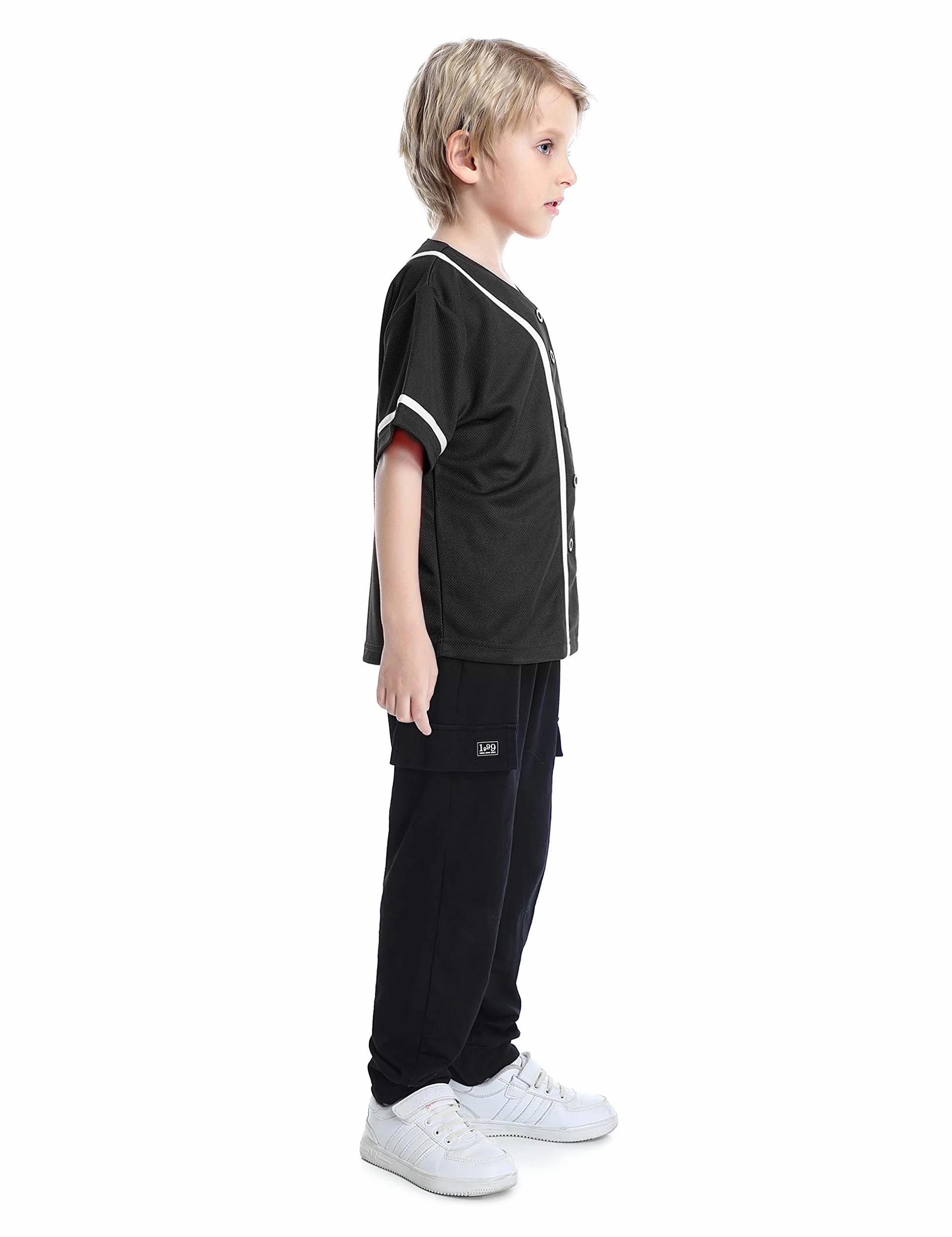 TopTie Maillot de baseball personnalisé pour garçons, jersey boutonné vers le bas