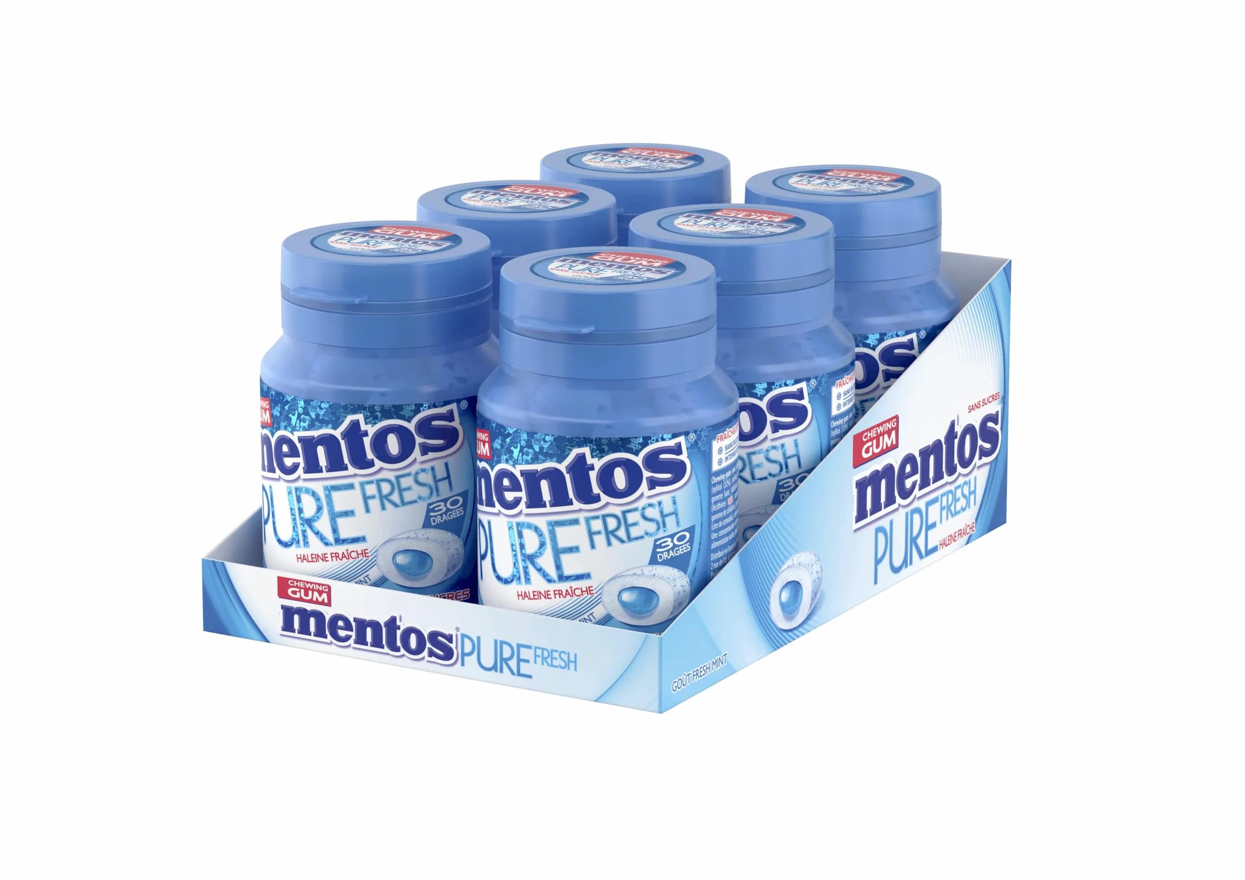 Mentos Pure Fresh Mint 6 boites de 30 Dragées