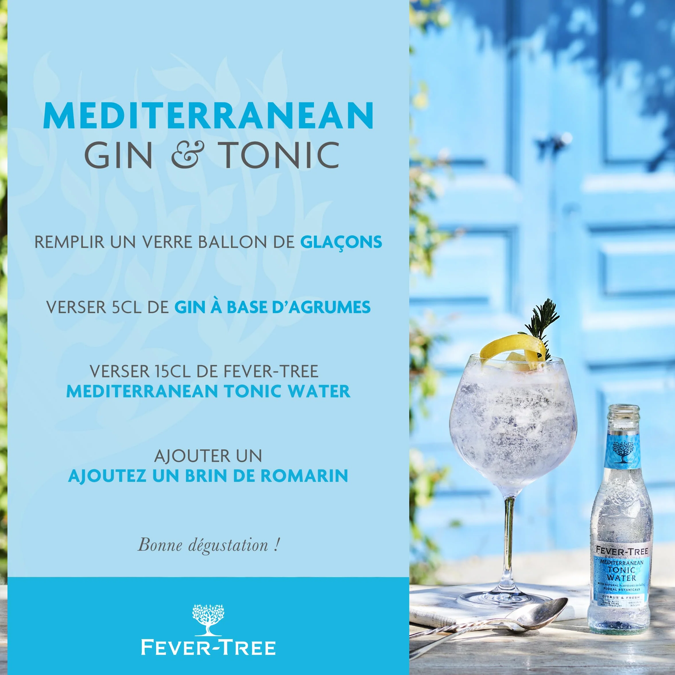 FEVER-TREE - 8 Bouteilles de 500 ml de Mediterranean Tonic Water - Citron et herbes aromatiques - Soda