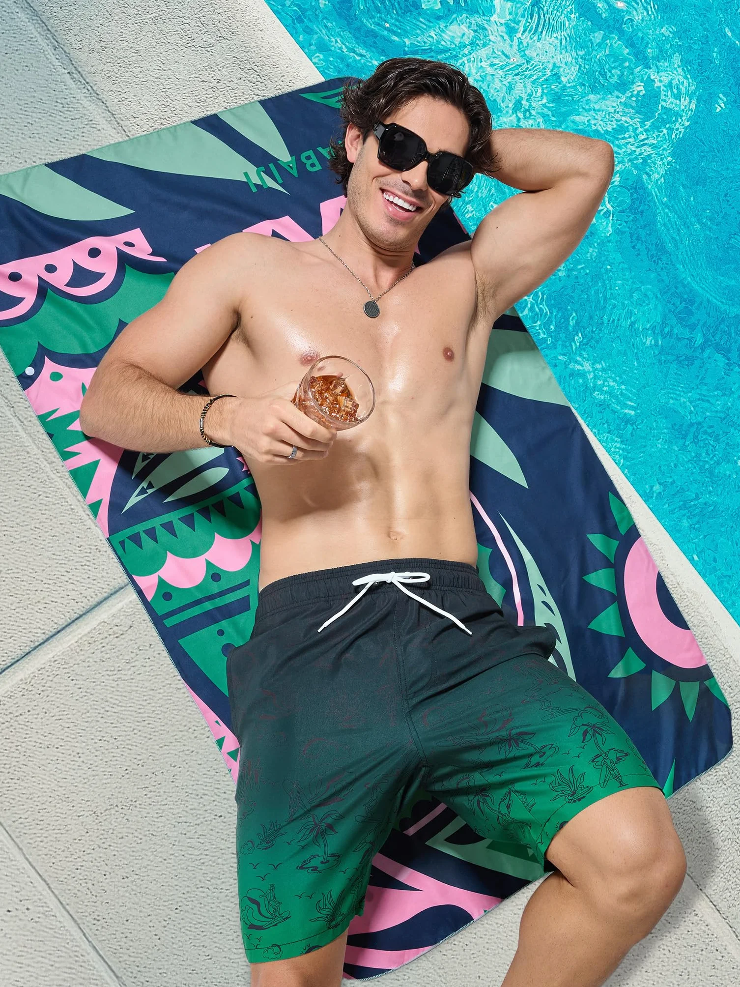 Arcweg Short de Bain Homme Séchage Rapide Longueur Longue Poches Multiples Surf Plage Piscine
