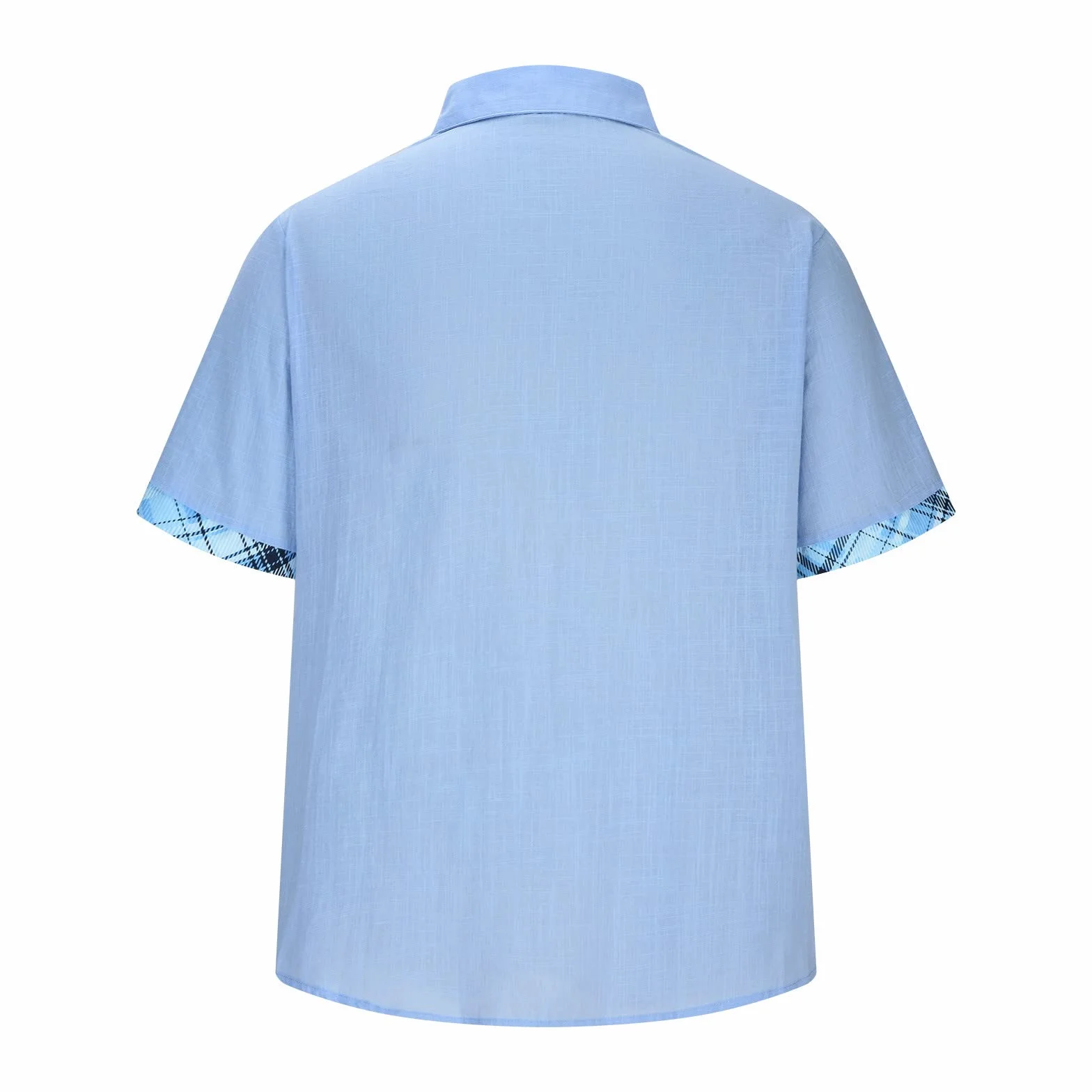 Chemise Homme Cotton Lin Manches Courtes D'Été Col Mao Button Down