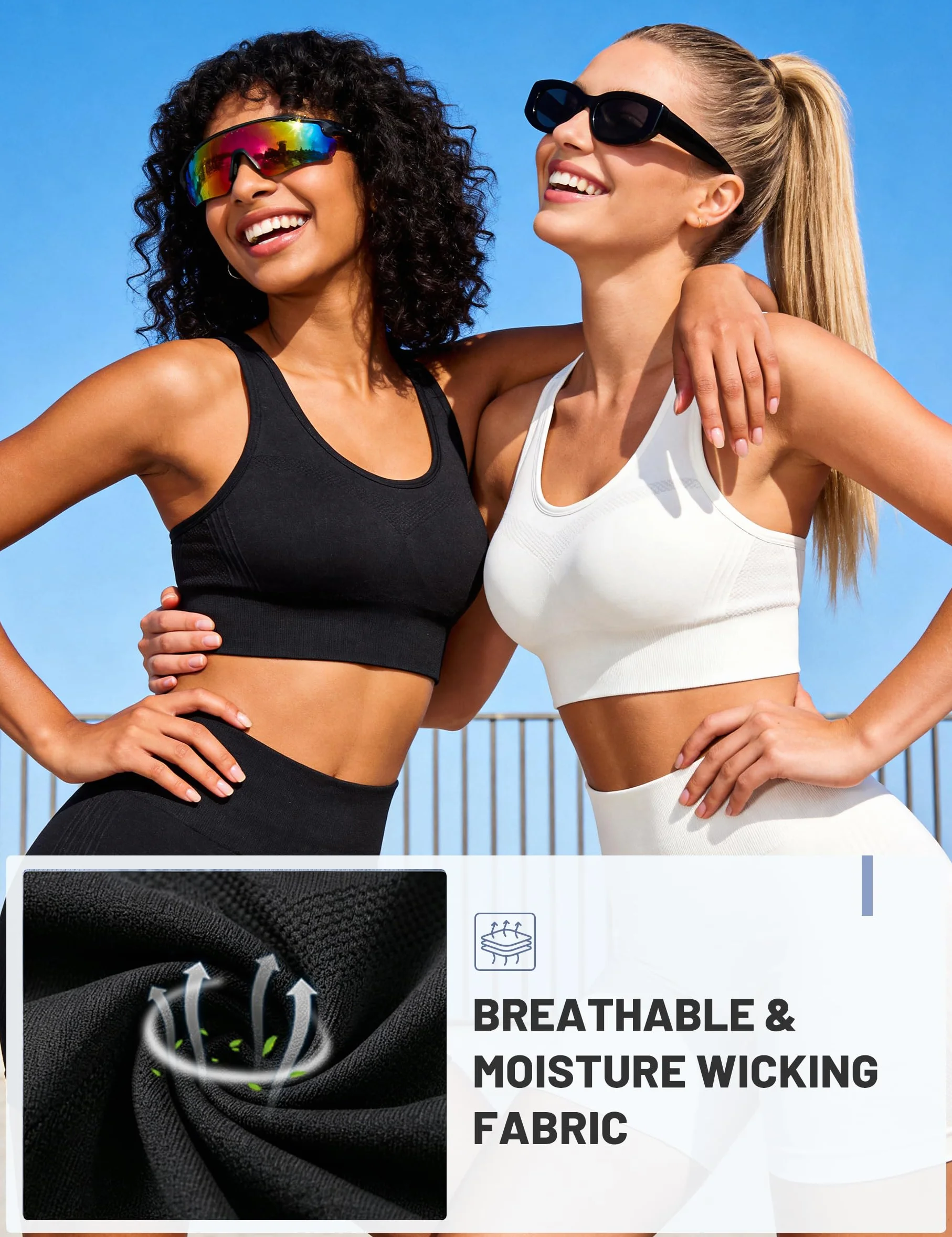 Brassiere Sport Femme sans Armature avec Coussinets Amovibles pour Yoga Course Fitness