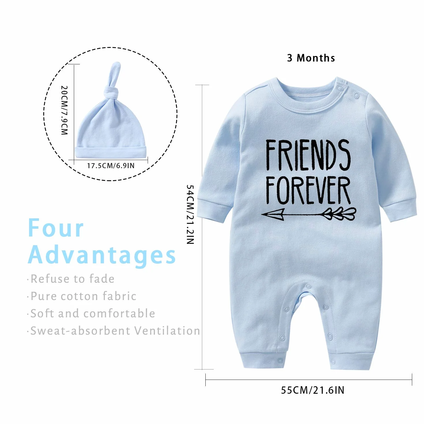 Jumeaux Body Bébé Amis Pour Toujours Manches Longues Pyjama