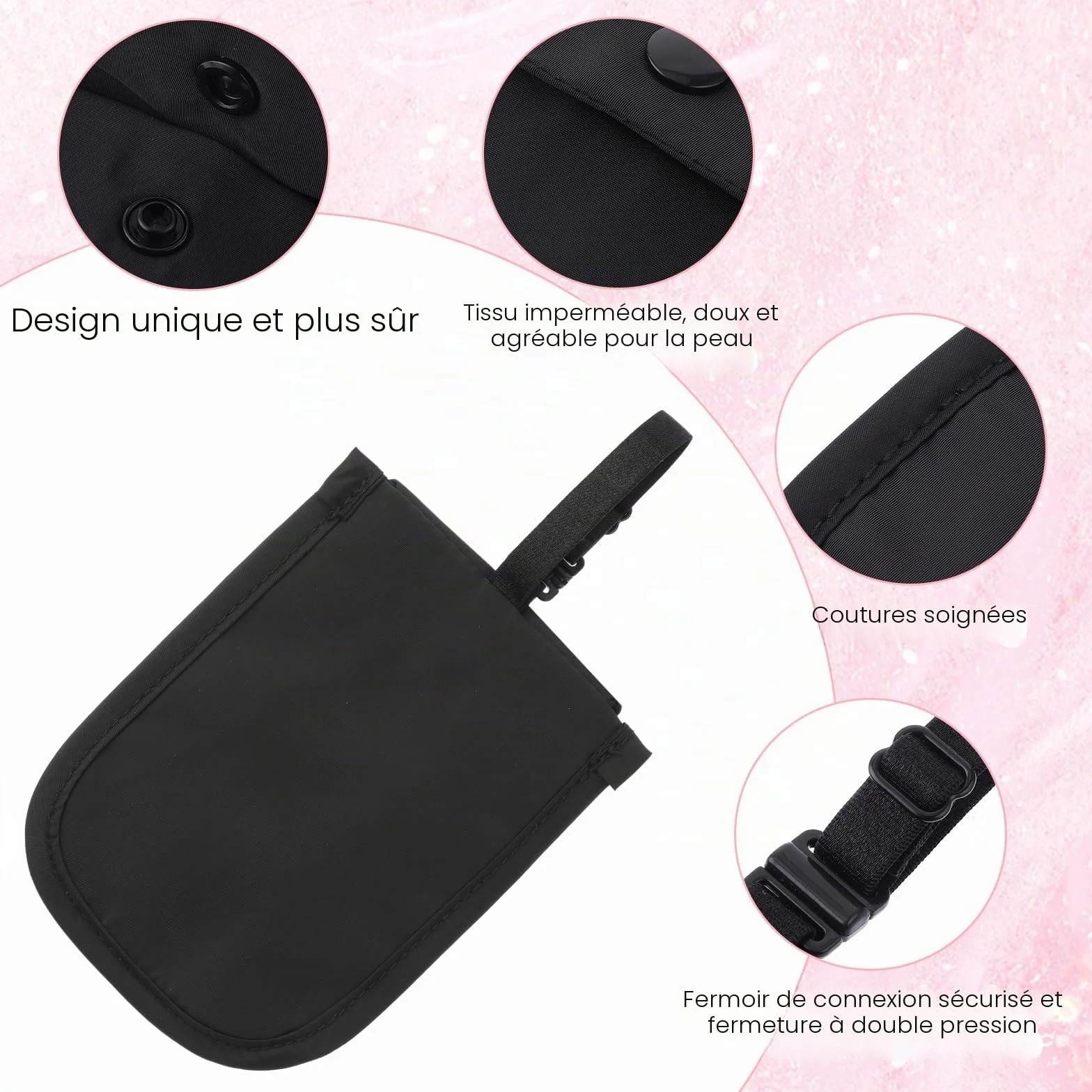 Ceinture pour billets de voyage femme - Portefeuille dissimulé antivol - Poche secrète passeport argent cartes