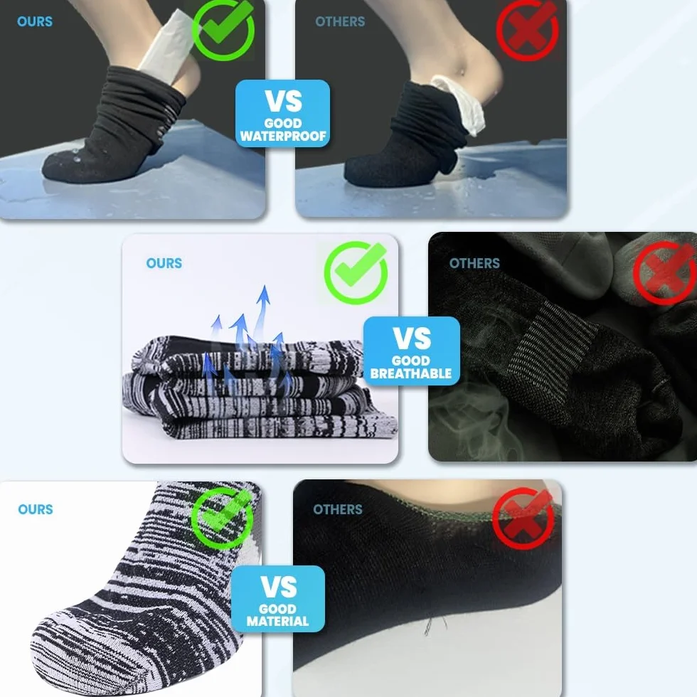 RANDY SUN Chaussettes Imperméables pour Femmes Hommes Respirant Résistant au Froid Sports Plein Air 1 Paire