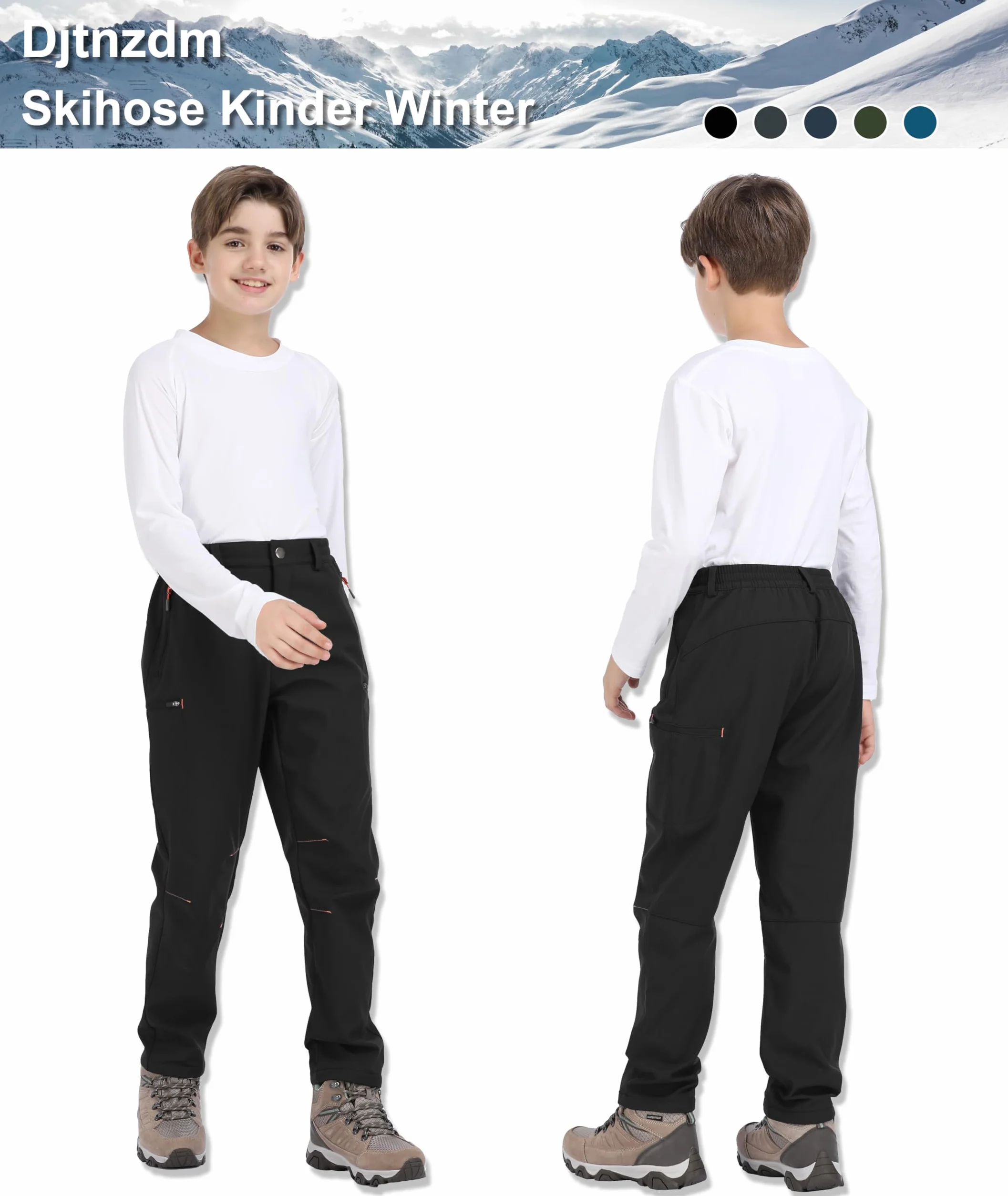 Pantalon Ski Enfant Hiver Thermique Imperméable Softshell Doublé Polaire Outdoor Randonnée