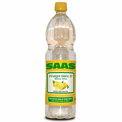 SAAS - Vinaigre Blanc 6° Senteur Citron 1 Litre - le Lot De 4
