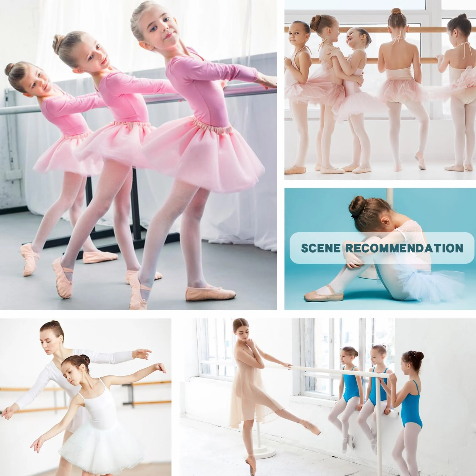 Chausson Danse Classique Fille Simili Cuir Demi Pointe Chaussure de Danse