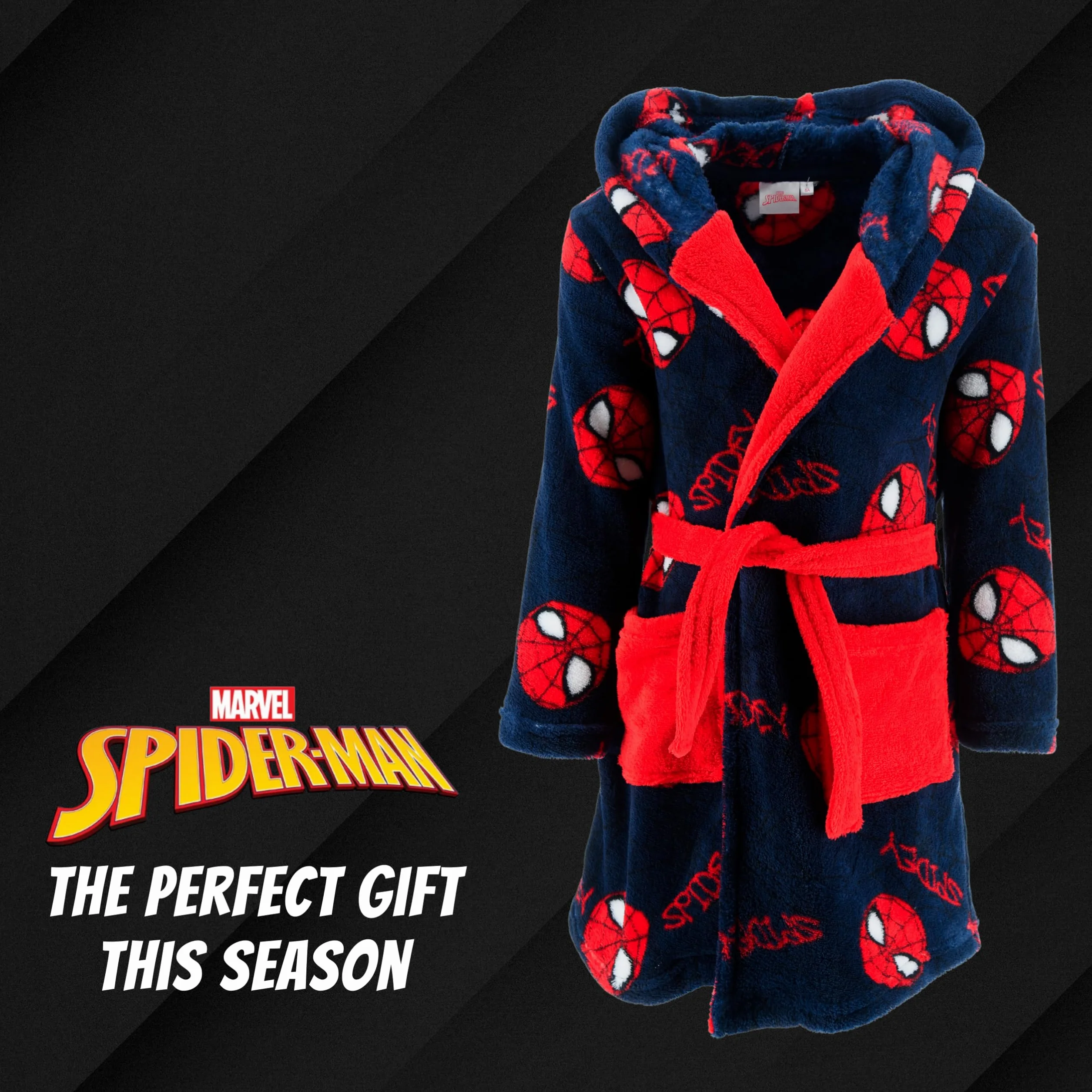 Spiderman Robe de Chambre Garçons Doux Maison Enfants Cadeau Taille 6 Ans Rouge