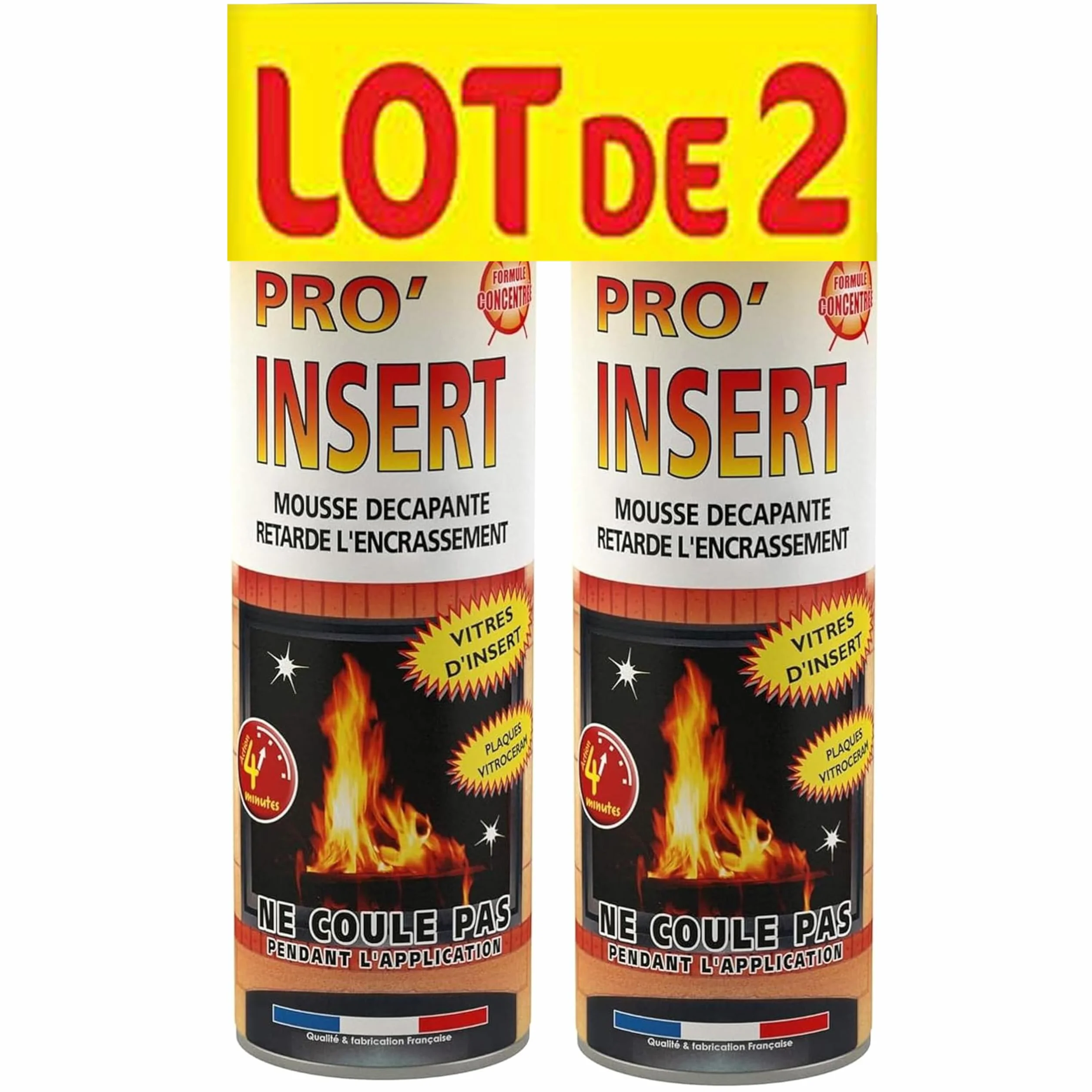 Fulgator - PRO INSERT - Mousse décapante Vitres inserts - Lot de 2 x 500 ML - Fabriqué en France