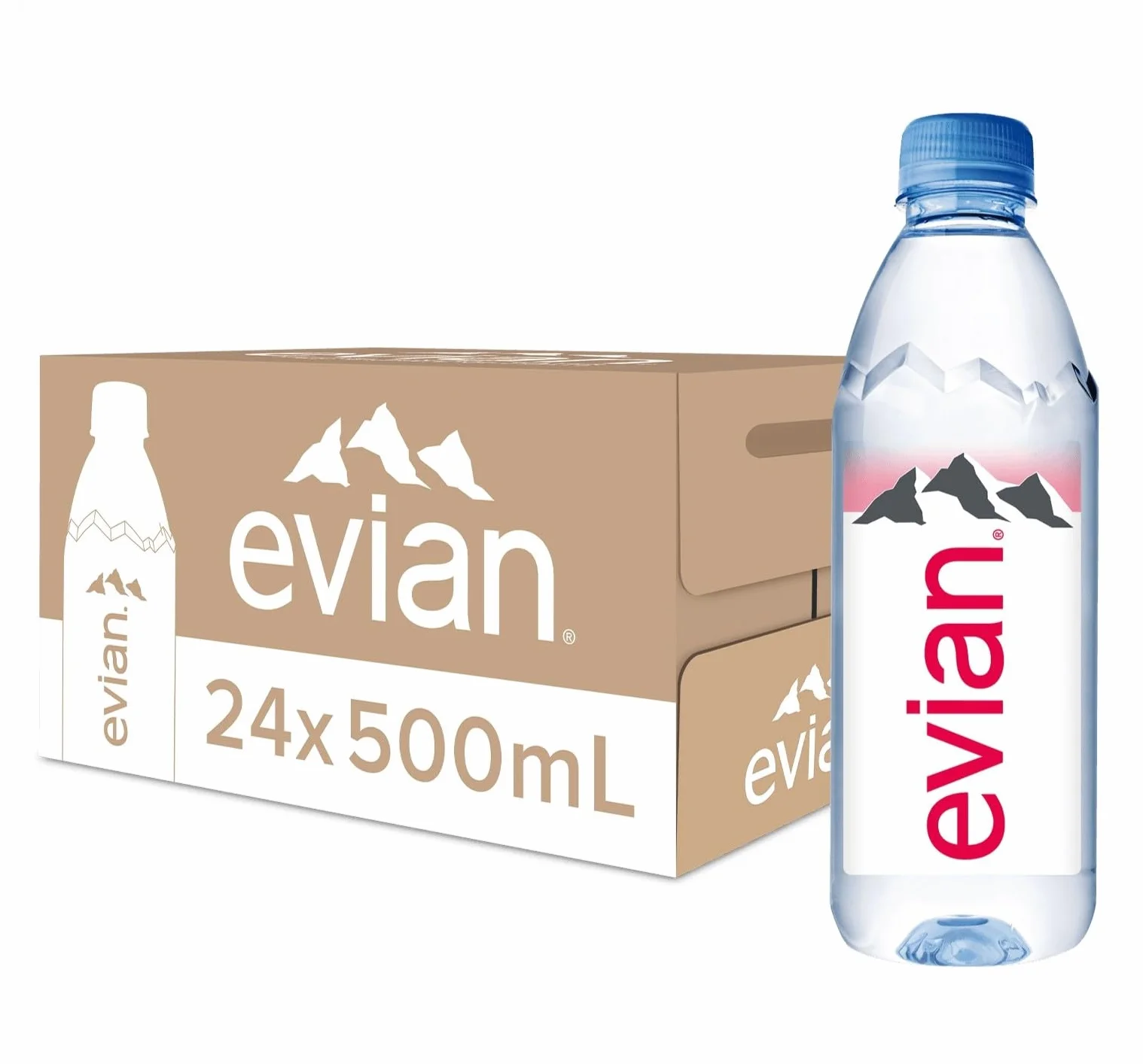 Evian Eau plate 500 ml - Lot de 24