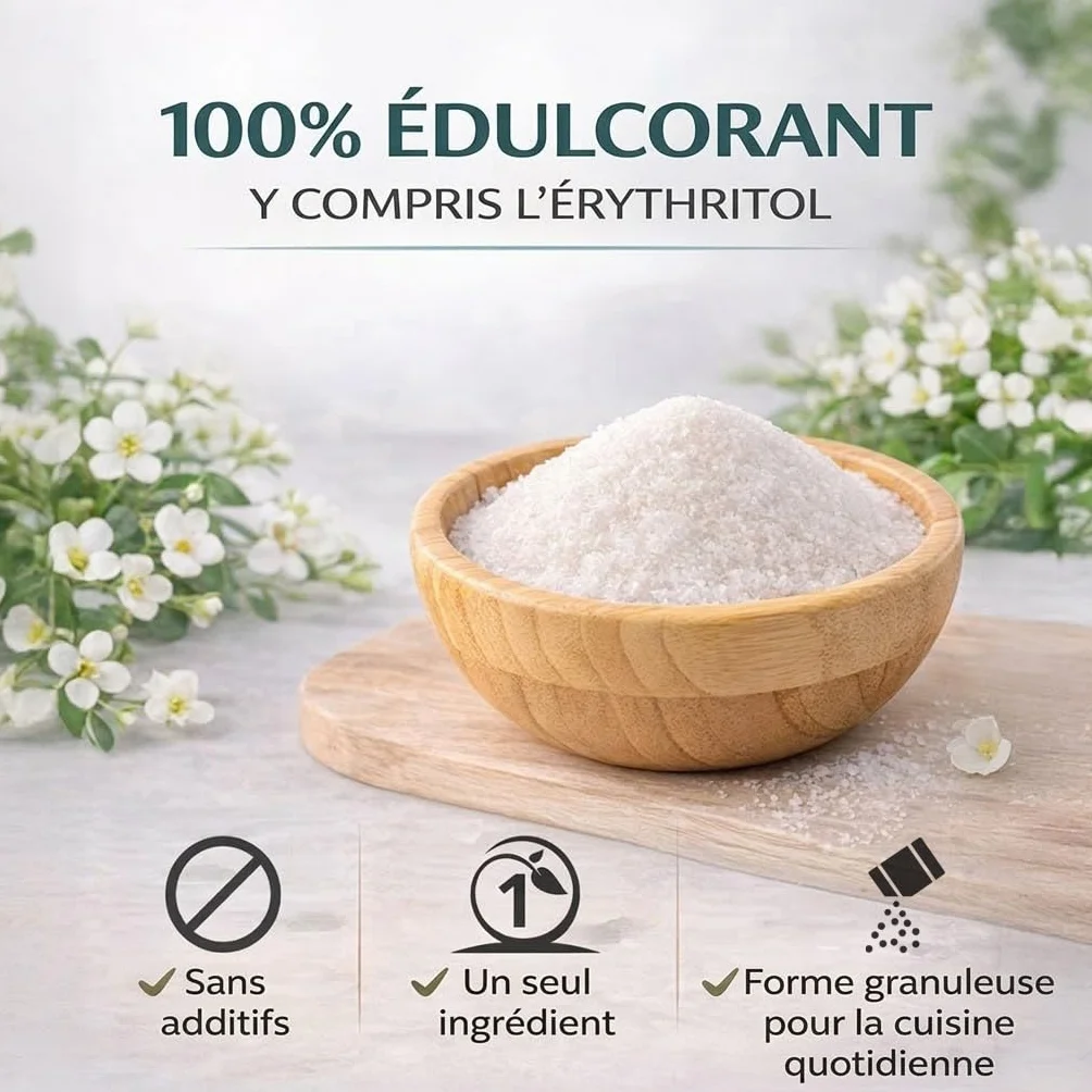 GiDeli érythritol 2 kg, substitut de sucre granulé sans calories, alternative végétalienne et amie des dents