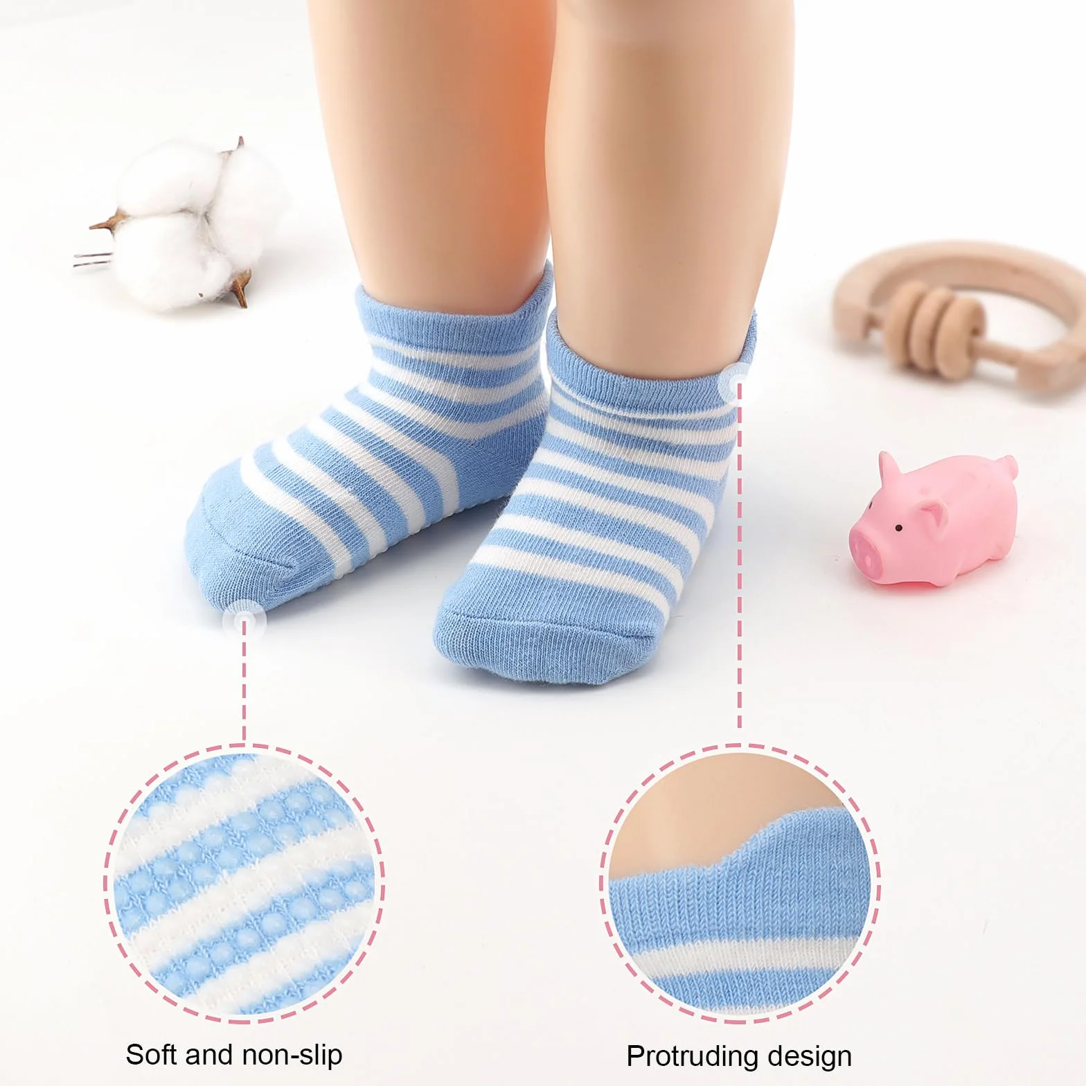 Chaussettes de Cheville Antidérapantes pour Bébé DRESHOW avec Semelles Antidérapantes