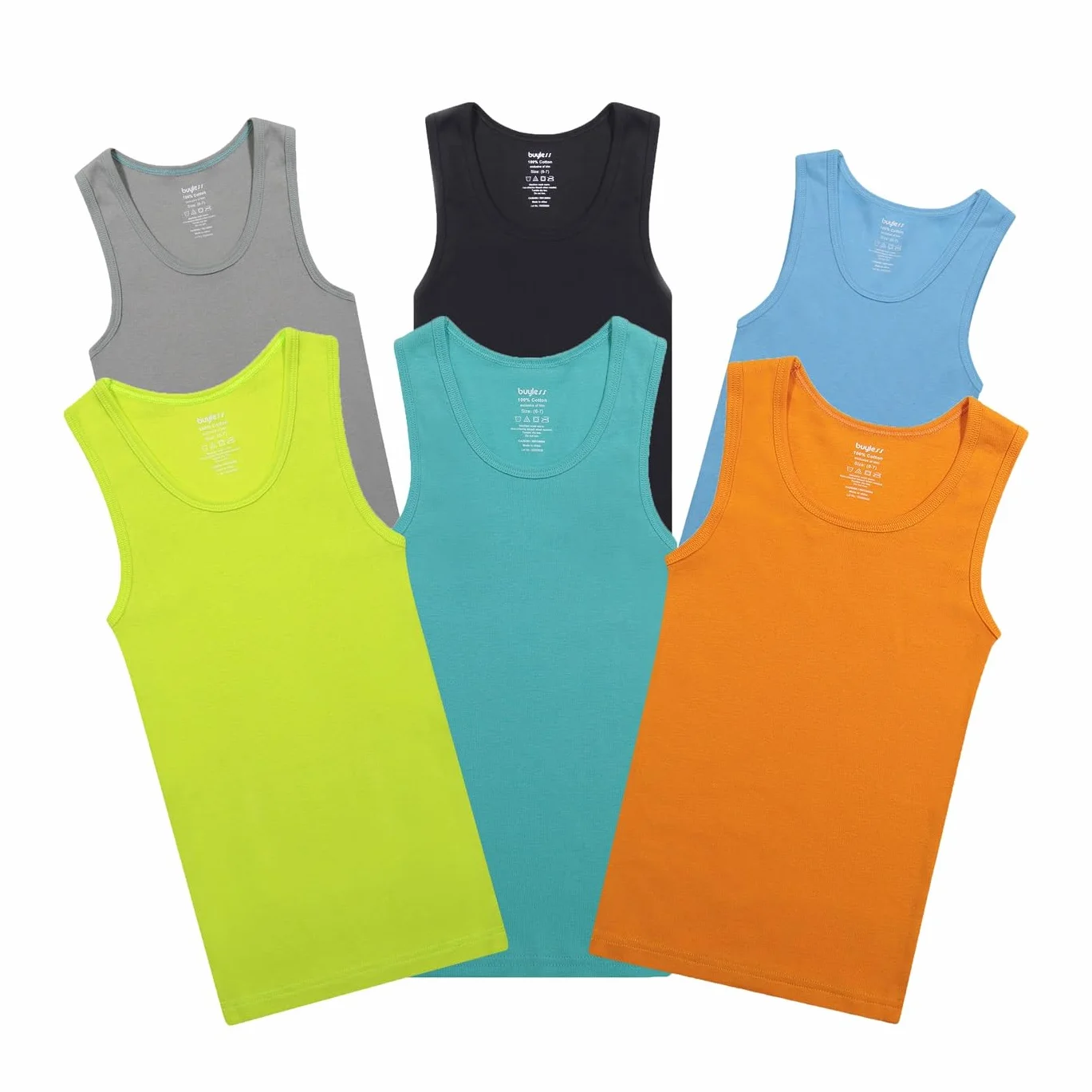 Débardeur Garçon Coton Doux Lot de 6 Multicolore Sous Vêtement