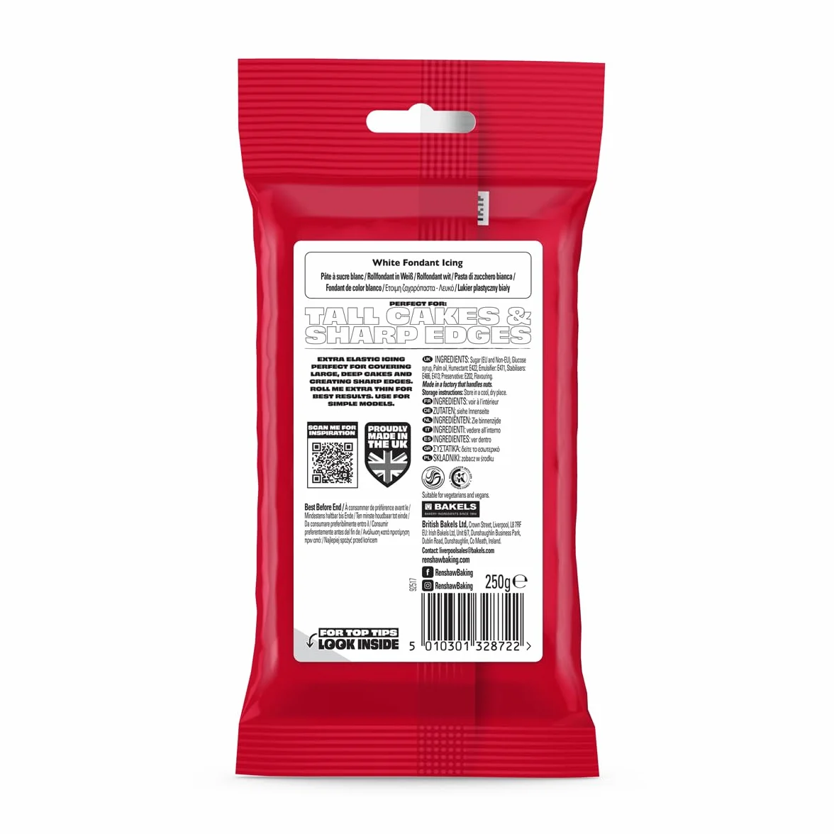 Renshaw Pâte à Sucre Extra Blanc Naturel 250 g