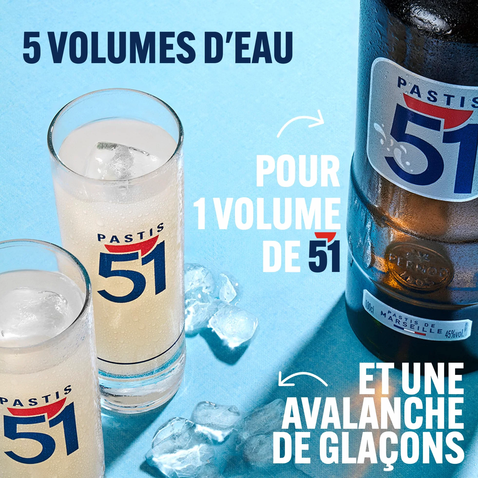 PASTIS 51 Apéritif anisé Pastis de Marseille - 45%, 150cl