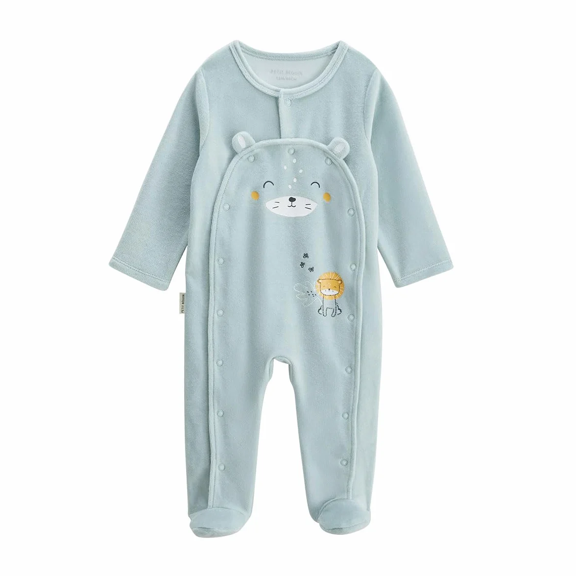 Petit Béguin Pyjama bébé velours ouverture pont Elio