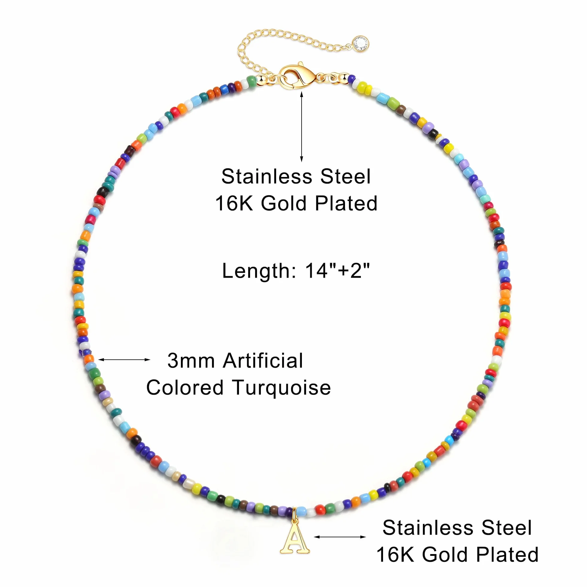 Collier Perle Personnalisé Fait à la Main Y2k Bohème pour Fille Femme Adolescentes
