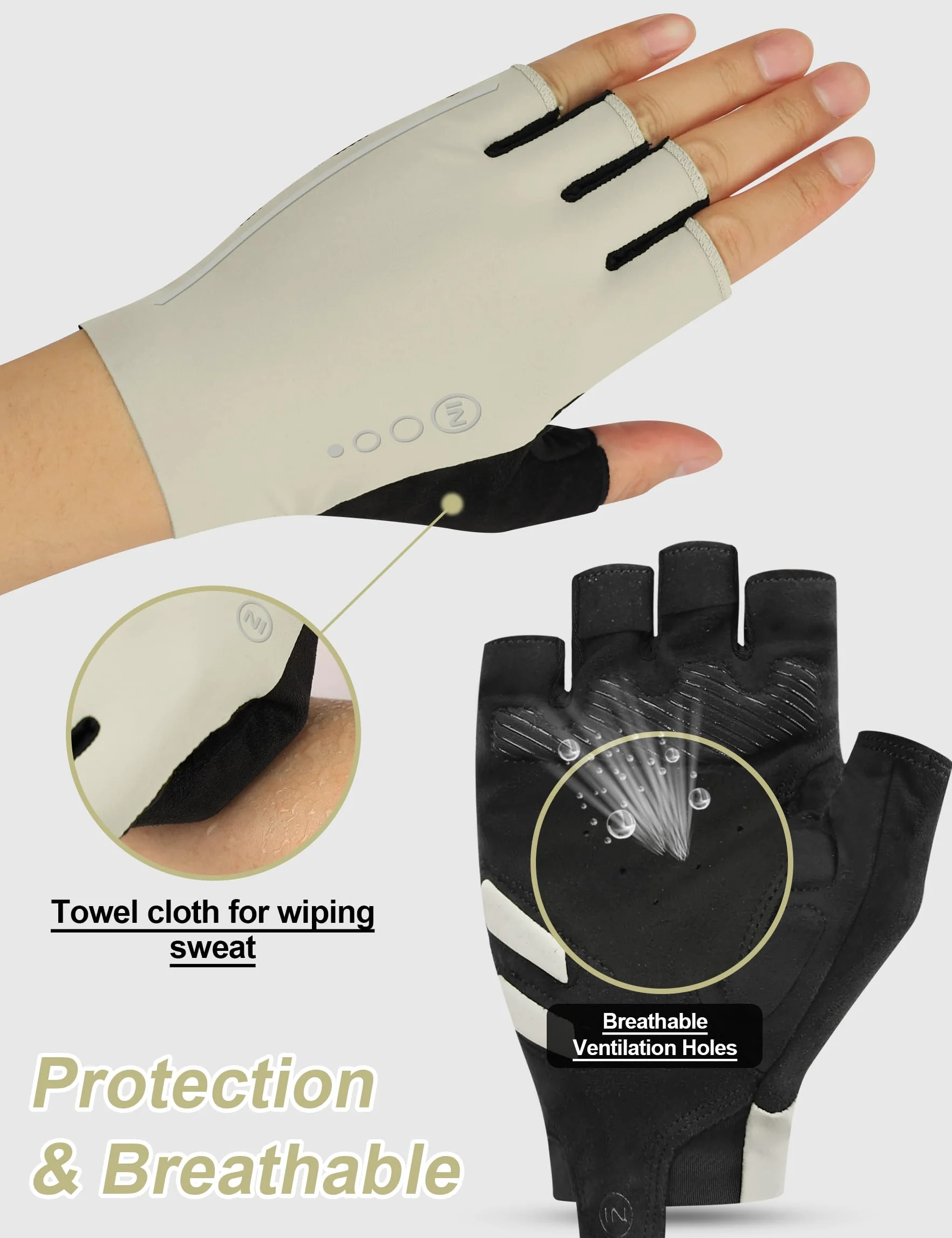 INBIKE Gants de Cyclisme VTT Demi Doigts Été Antidérapants Anti-Choc Homme Femme