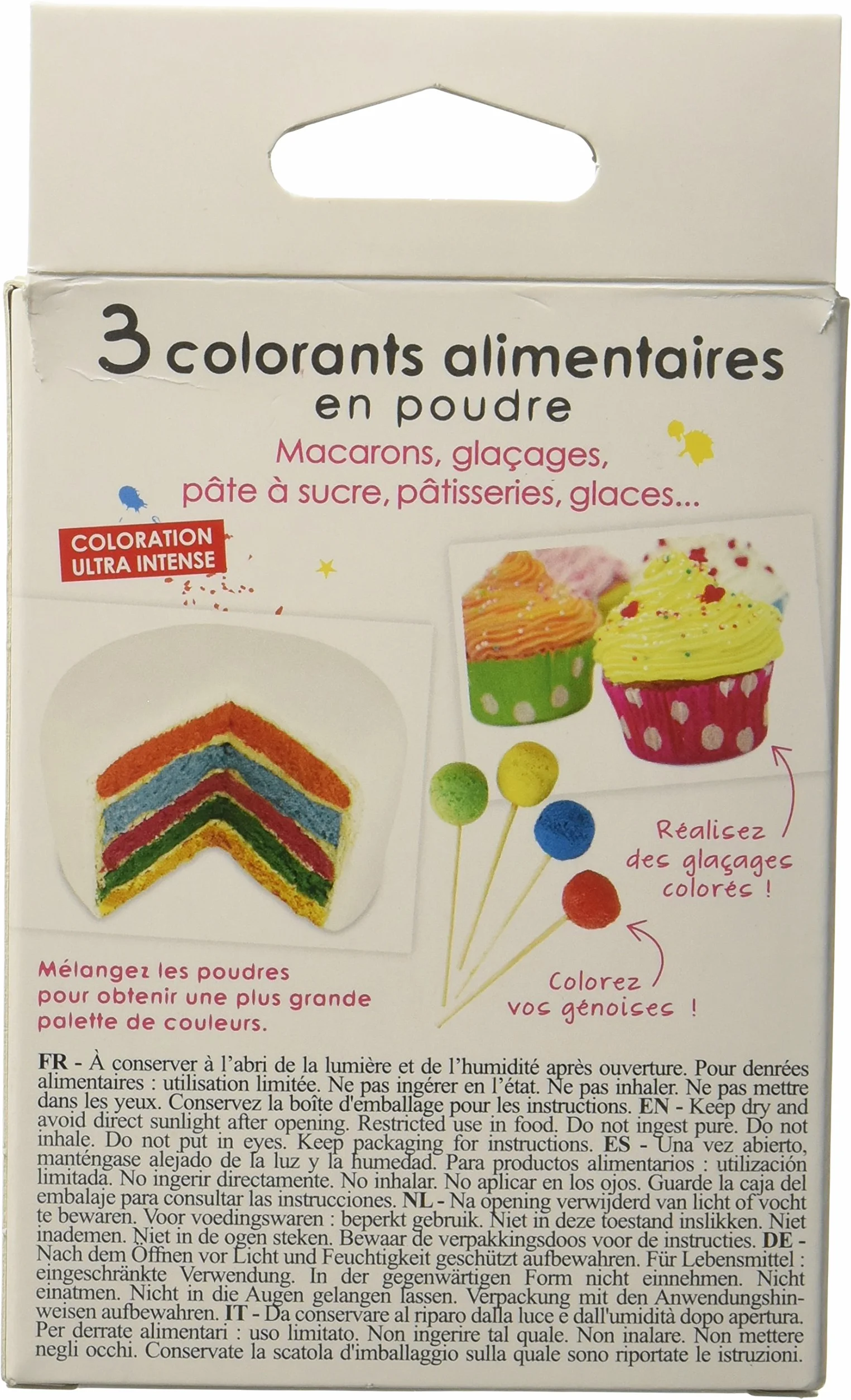 SCRAP COOKING Kit 3 Colorants Artificiels, Orange/Violet/Rose, 15 g