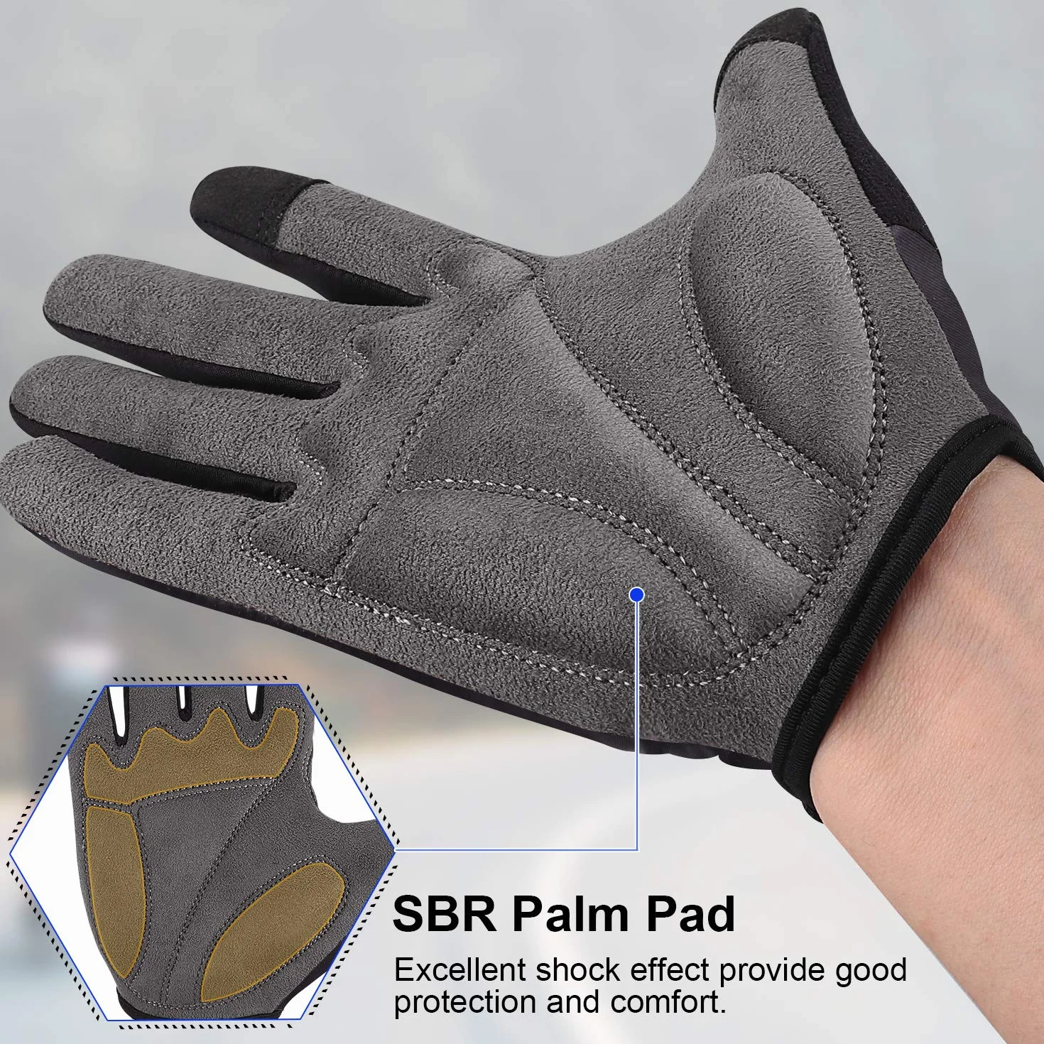 Gants de Cyclisme sans Doigts Antidérapant Absorption des Chocs Homme Femme