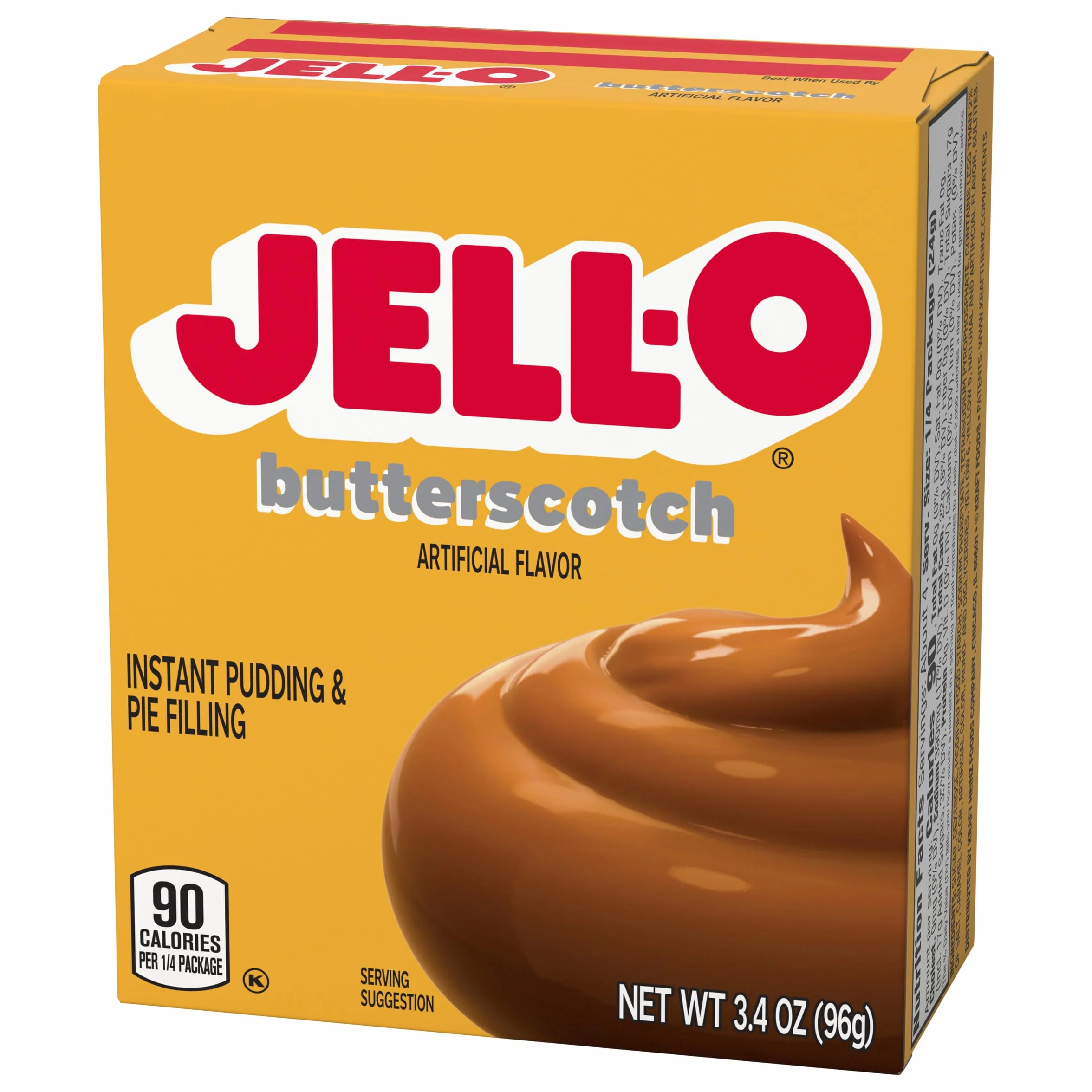 Jell-O Instant Pudding and Pie Filling, Butterscotch, 3.4-Ounce Boxes (Pack of 6)