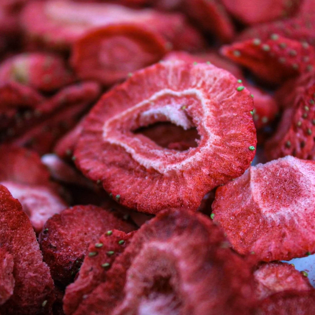 Fraises Lyophilisées en Tranches 100g - Fraises Déshydratées - Fruits Lyophilisés - Fraises Séchées - Fruits Déshydratés Sans Sucre pour Pâtisseries, Décoration, Snacks, Muesli et Desserts