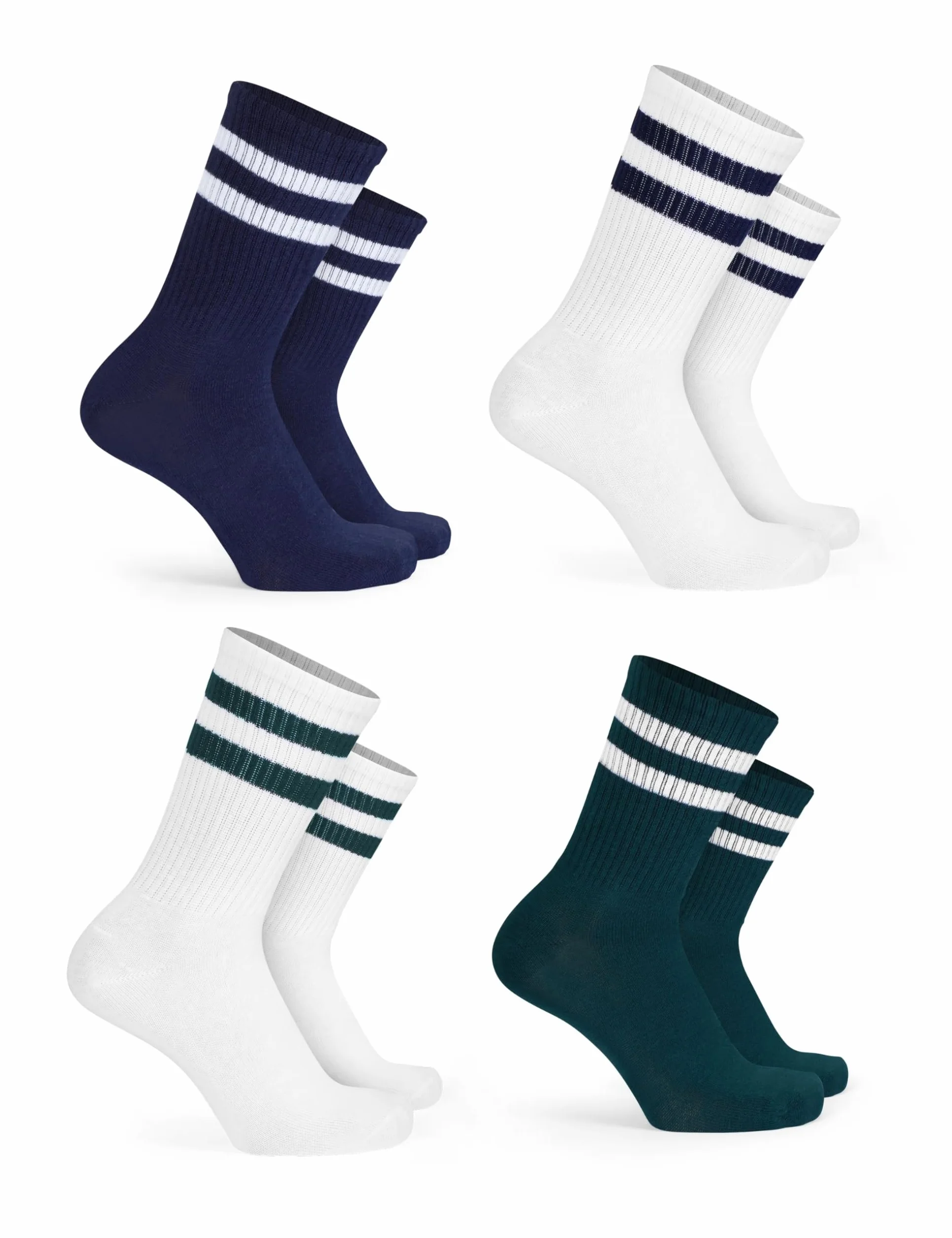 Basic Treasure Lot de 4 Paires de Chaussettes de Tennis Enfant en Coton