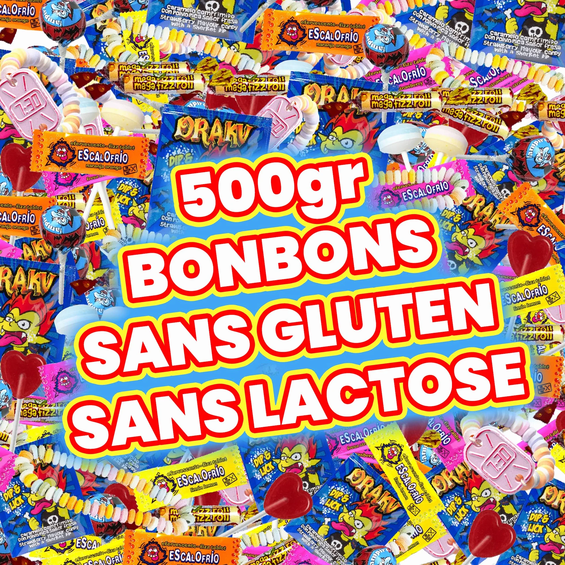 Méga paquet de 500 g de bonbons d'anniversaire. Friandises fourrés à la piñata. Bonbons sans allergènes. Bonbons d'anniversaire pour enfants.