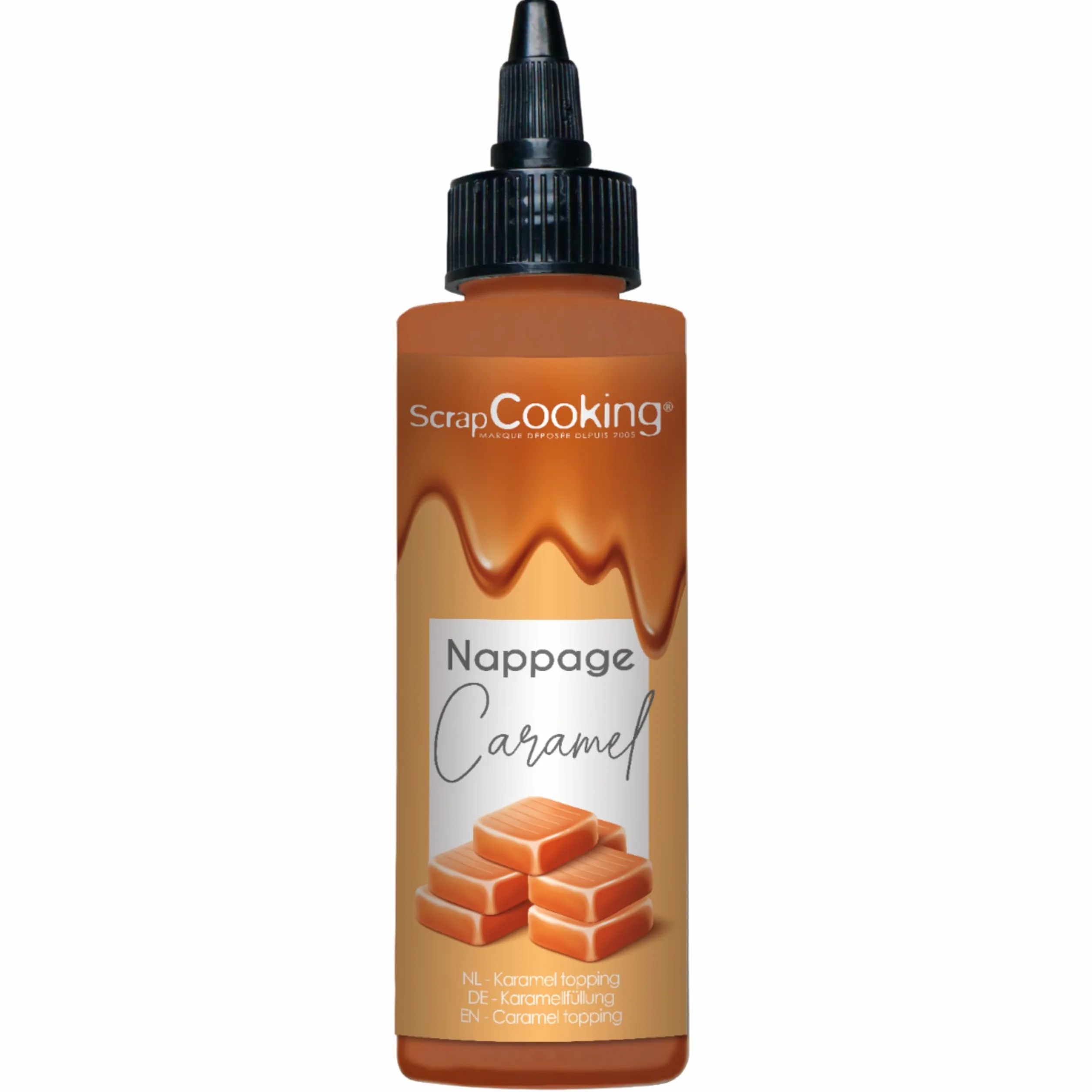 ScrapCooking - Nappage Caramel 160 g - Flacon Squeezer - Pour Topping & Décoration Gâteaux, Glaces, Yaourts, Crêpes & Gaufres - Déco Alimentaire Pâtisserie - 8562