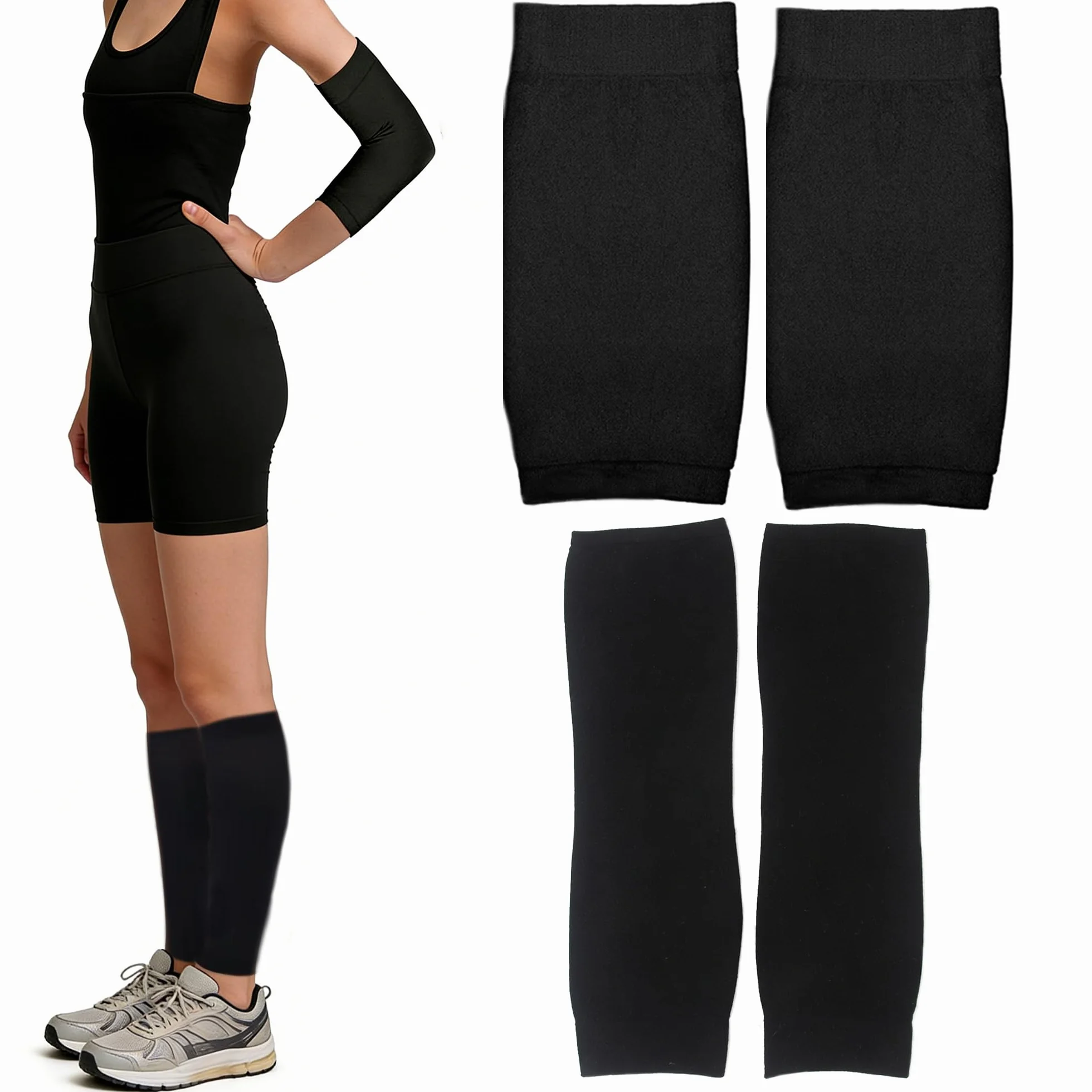 Antidérapants Cooling Manchette Gaming Manchon de Compression pour Mollet Sans Pied Anti UV Manchettes de Bras Couverture de Tatouage