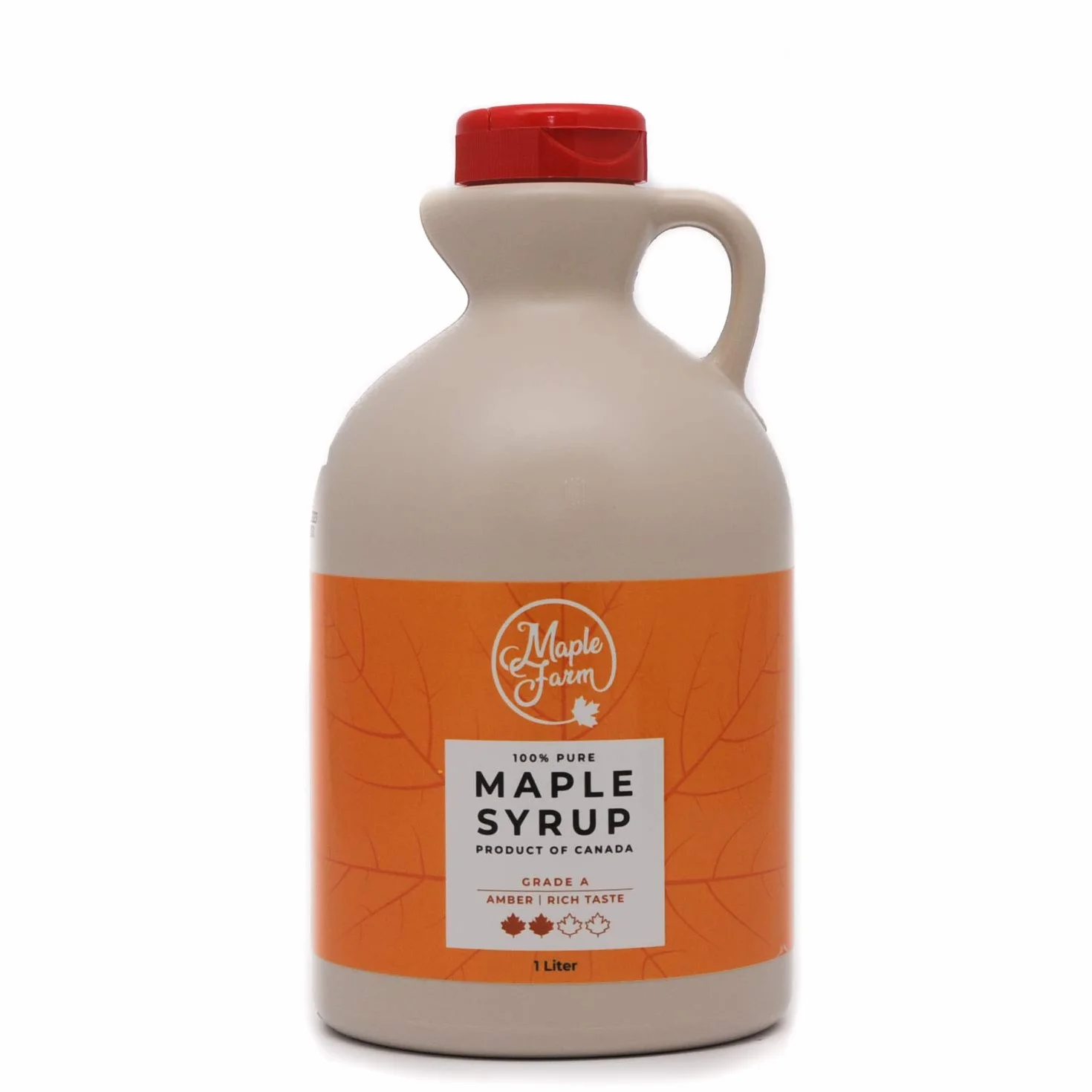 MapleFarm - Sirop d'érable canadien pur Grade A, Ambré, goût riche - Carafe 1 l (Lot de 1) - Pure maple syrup - Jus d'érable