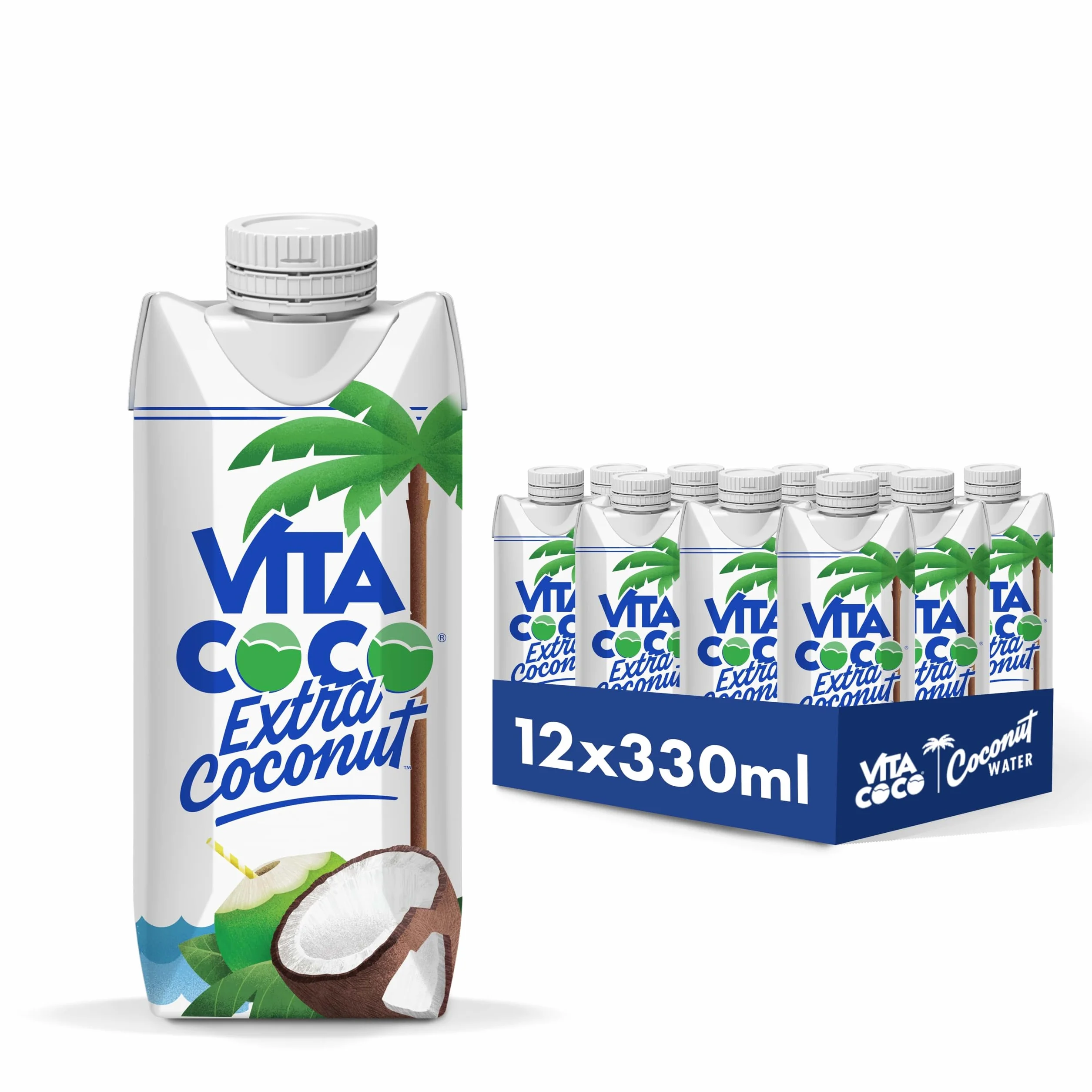 Vita Coco - Eau De Coco Pressée (330ml x 12) - Naturellement Hydratante - Remplie D'électrolytes - Sans Gluten - Plein De Vitamine C Et De Potassium