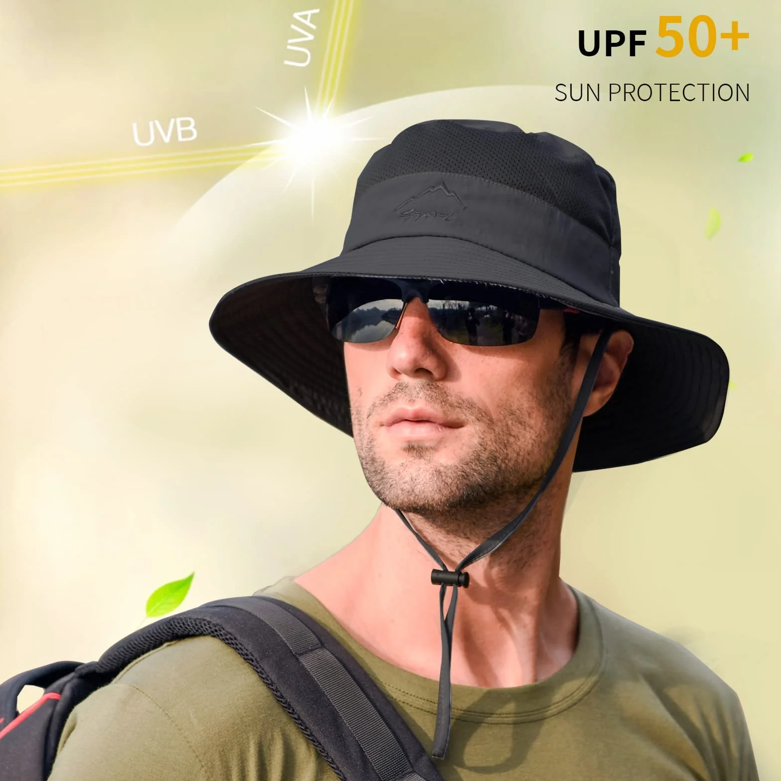 Rosoz Chapeau de pêcheur UPF 50+ Homme Randonnée Safari Tropical Camping Pêche Voyages Plage
