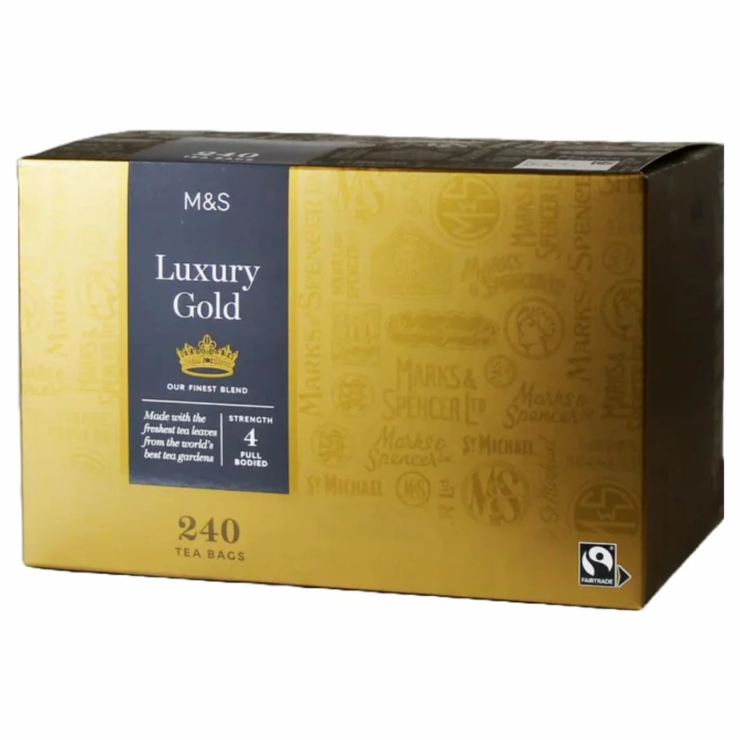 M&S Luxury Gold Tea - 240 Count (Pack of 1) - Thé Noir Sucré et Lisse - Boîte de 240 Sachets de Thé - Tea