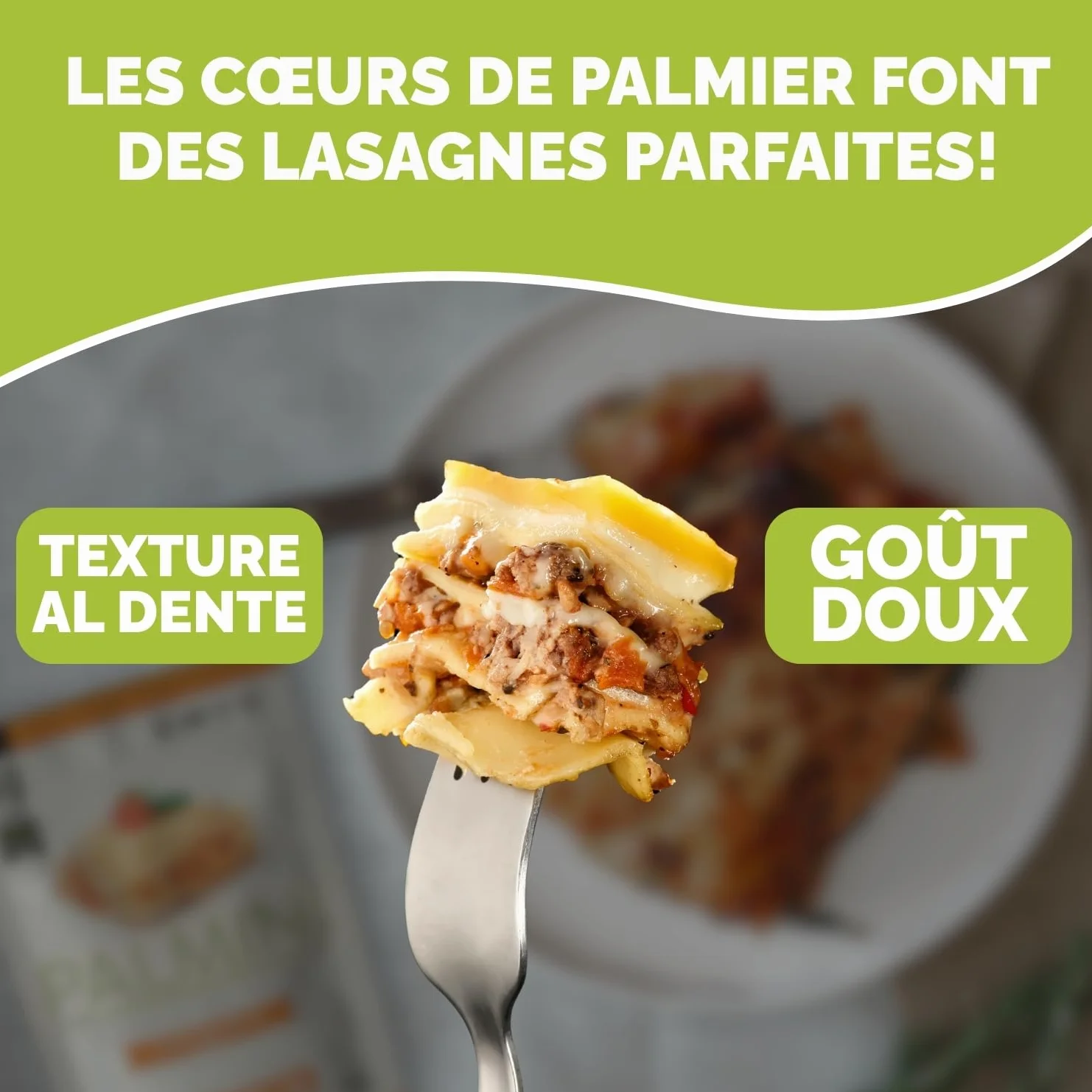 PALMINI Pâtes Lasagne - Cœurs de palmier – Vegan | Sans OGM – Faible en calories – Keto – Sans Sucre– 338g | (Pack de 6)
