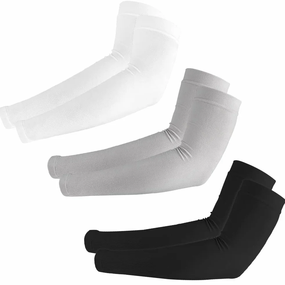 Manchette Bras Homme Unisexe Soie Glacé Manche Protection Solaire Élastique Respirant pour Activité en Dehors