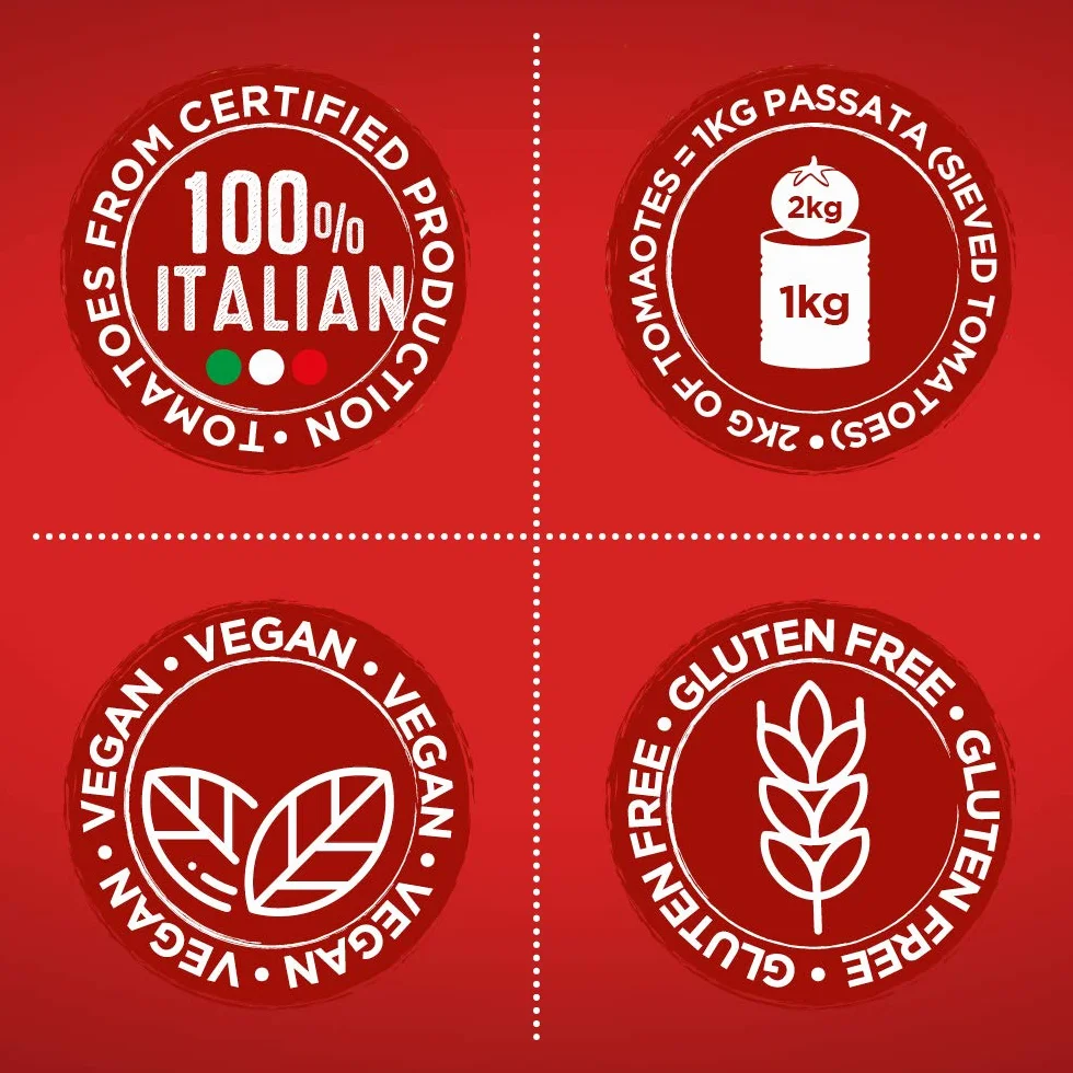 Mutti passata di pomodoro confezione da 12 barattoli in vetro da 700 grammi ciascuno (1000042925)