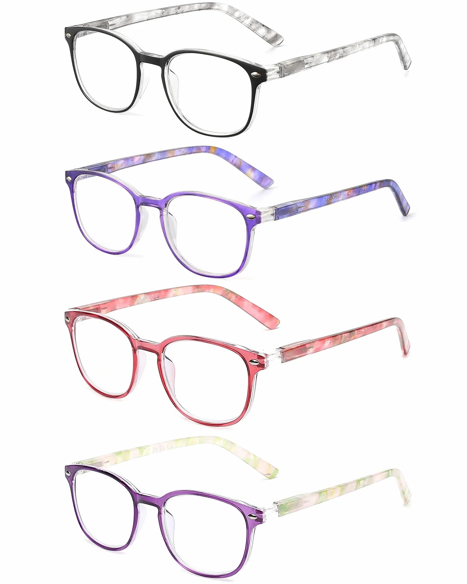 Lunettes de Lecture Charnière à Ressort Presbyte Hommes Femmes Carré
