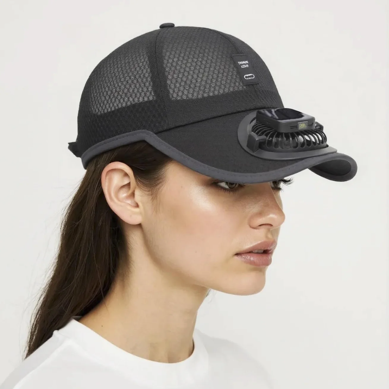 Casquette de baseball avec ventilateur solaire, maille, protection UV, charge USB