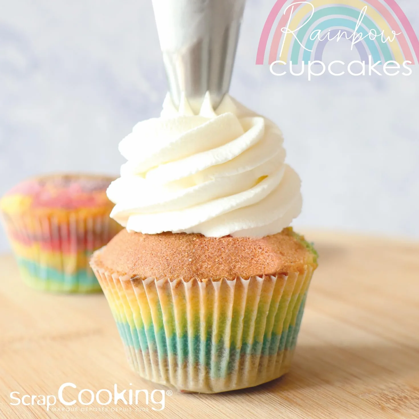 ScrapCooking - Kit Rainbow Cupcakes - Pour Créer des Cupcakes Arc-en-Ciel - Kit Pâtisserie Décoration Gâteau - Avec Colorants Alimentaires, Caissettes & Recette - 3787