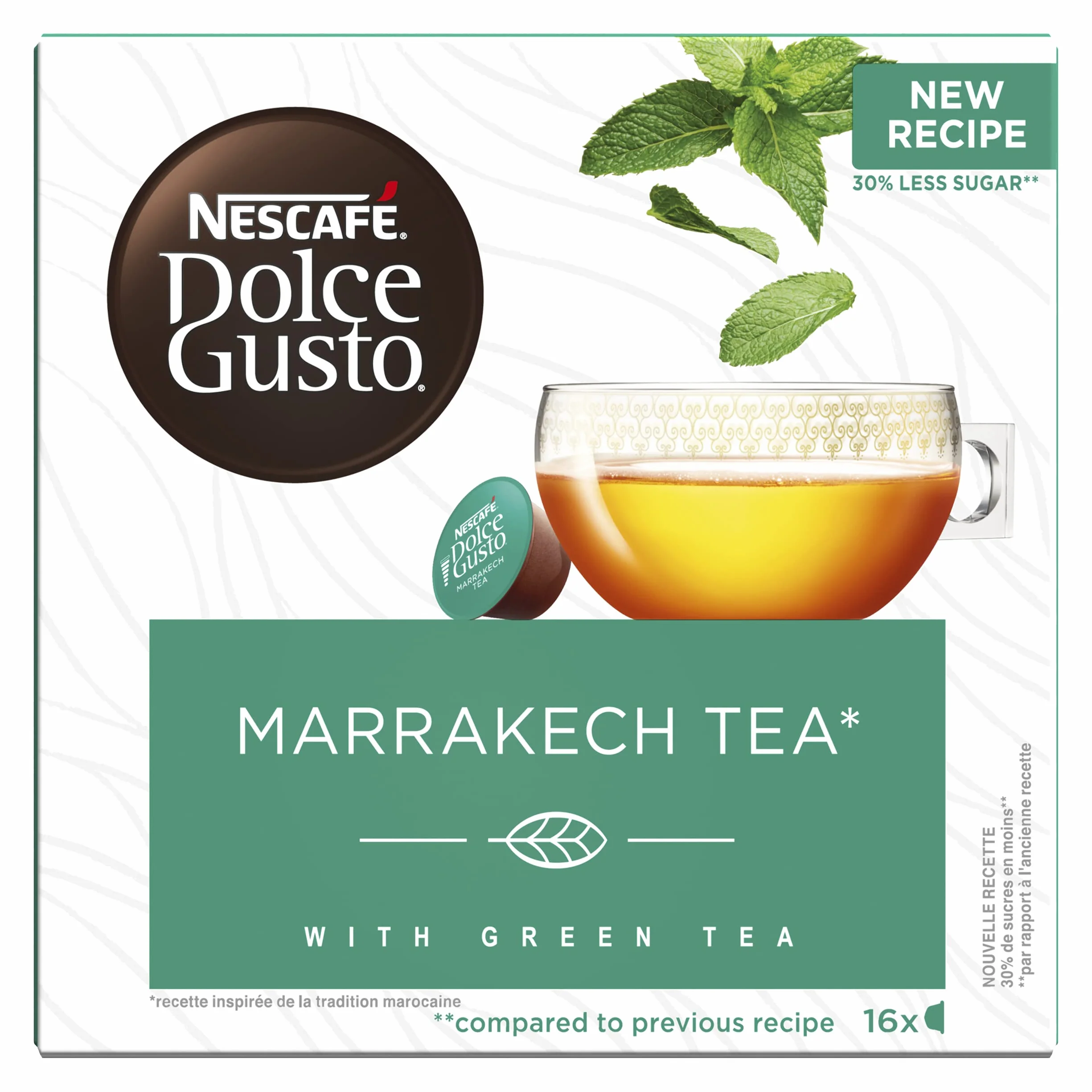 NESCAFE DOLCE GUSTO Marrakech Tea - Thé Vert À La Menthe - 96 Capsules (6 Boîtes x 16)