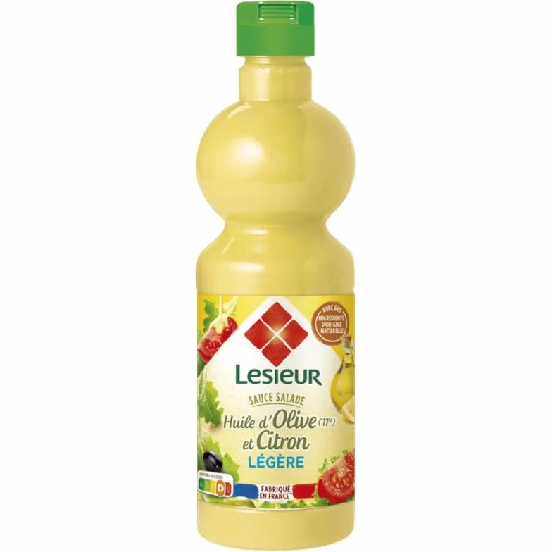 SAUCE SALADE HUILE D'OLIVE ET CITRON LÉGÈRE 500ML, LESIEUR, LOT DE 4