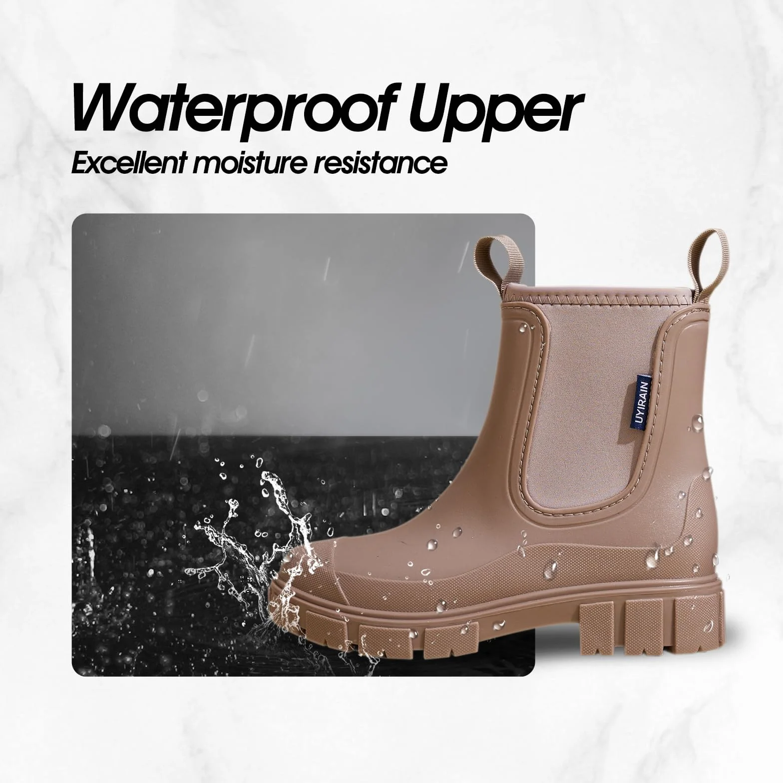 Bottes de Pluie Femmes Chelsea étanches Antidérapantes Jardin Travail 35-40 EU